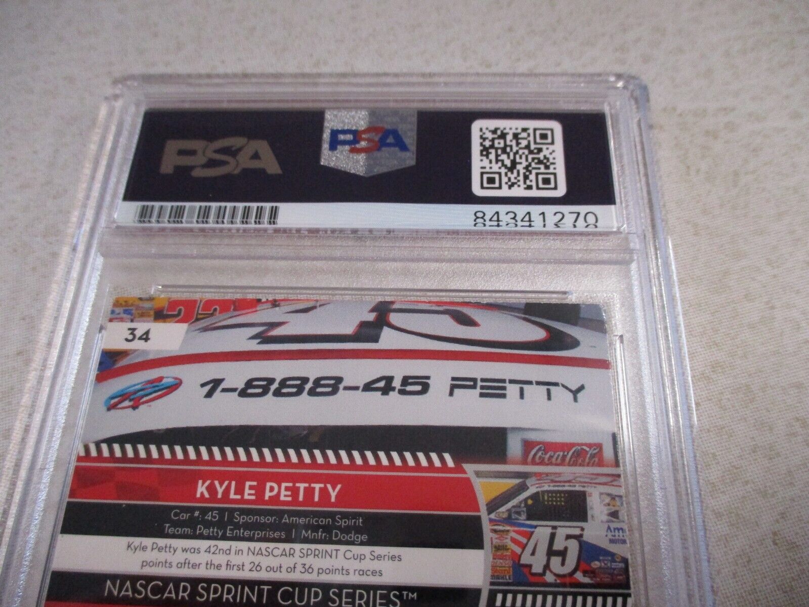 Nascar Kyle Petty Autographed Signed 2008 Press Pass SPC Card #34 PSA Slab