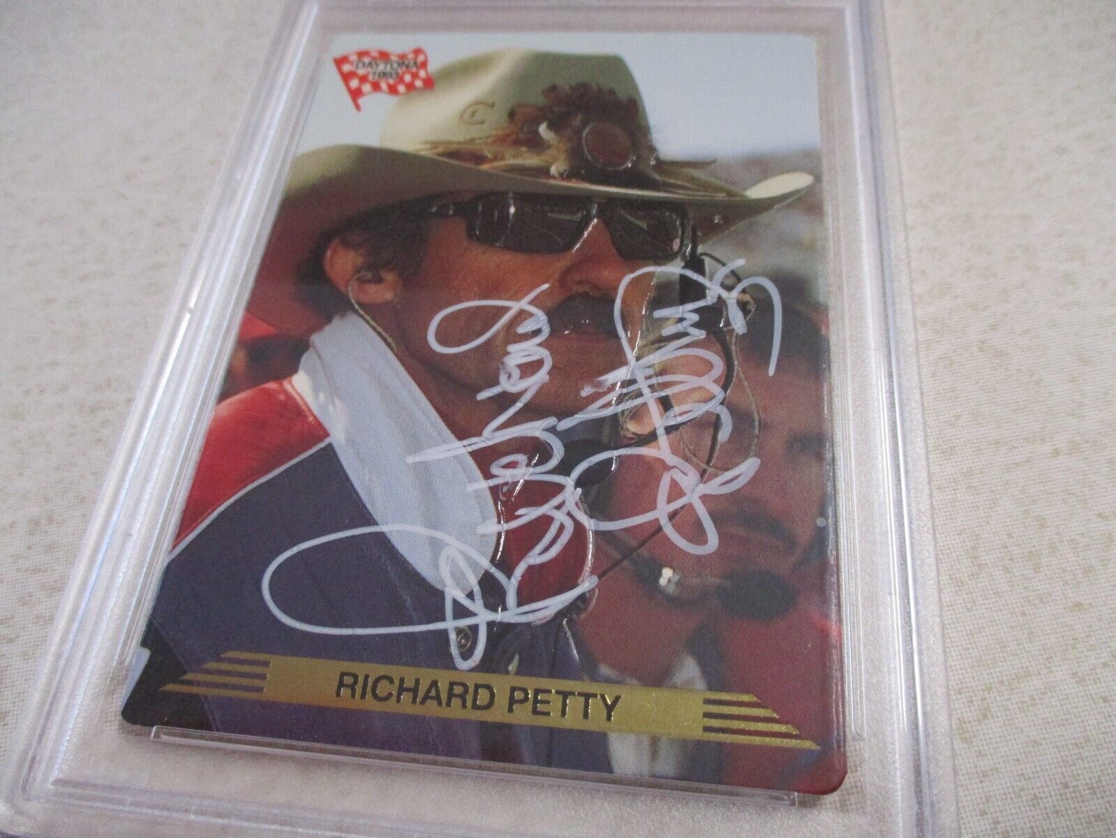 Nascar Driver Richard Petty Autographed Signed Daytona 1993 Card #92 PSA Slab