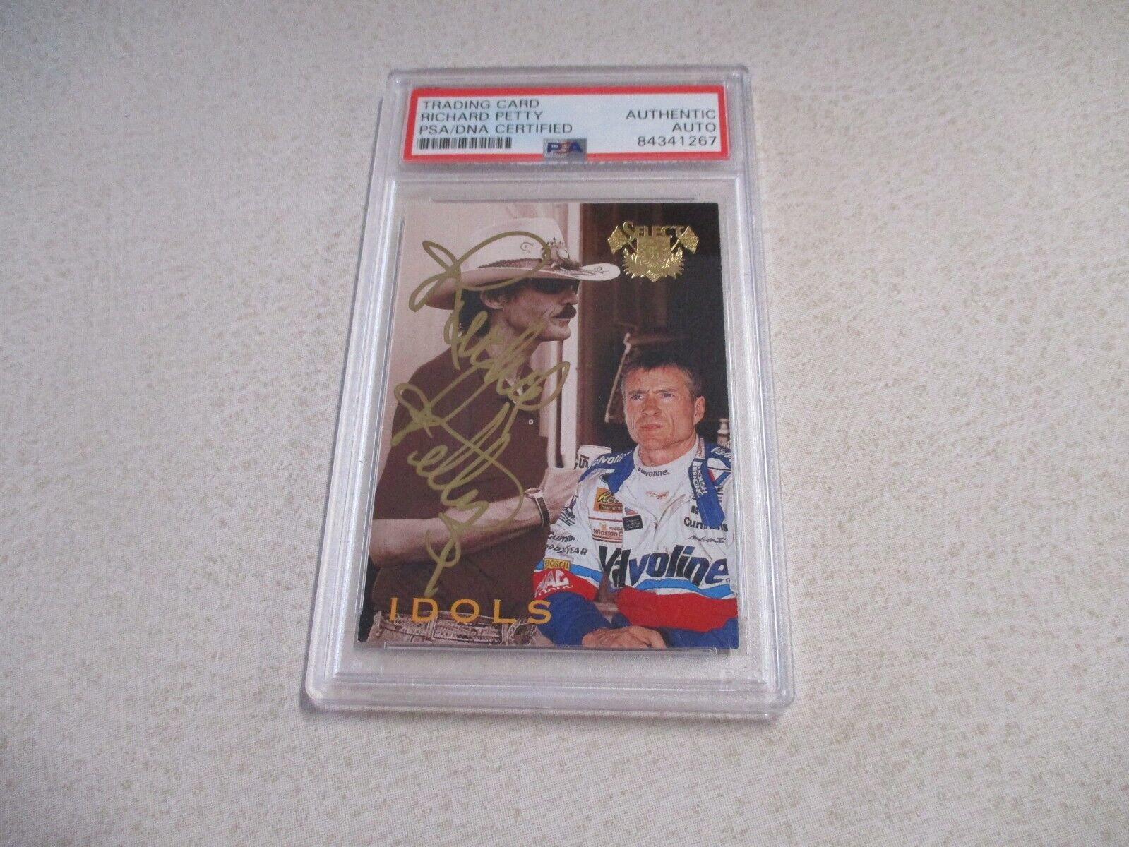 Nascar Driver Richard Petty Autographed Signed 1994 Select PE Card #129 PSA Slab