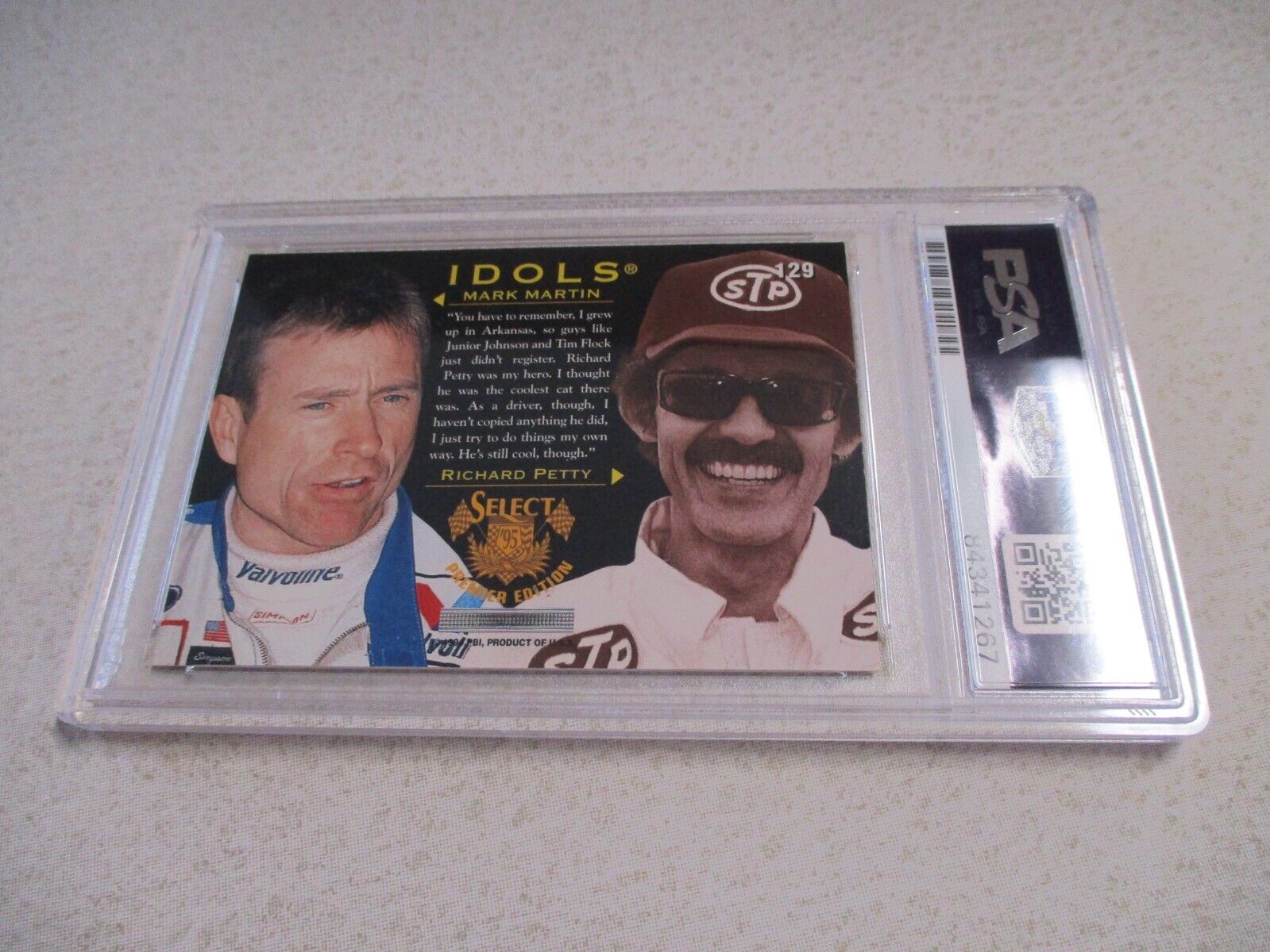 Nascar Driver Richard Petty Autographed Signed 1994 Select PE Card #129 PSA Slab