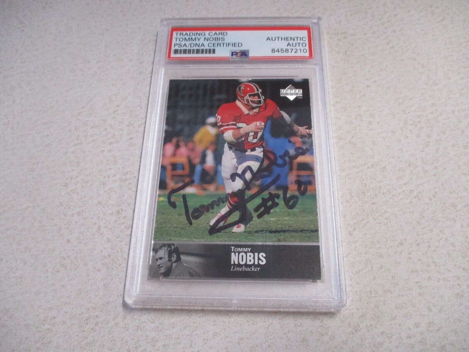 Tommy Nobis  Falcons Autographed Signed 1997 Upper Deck Card #151 PSA Slab