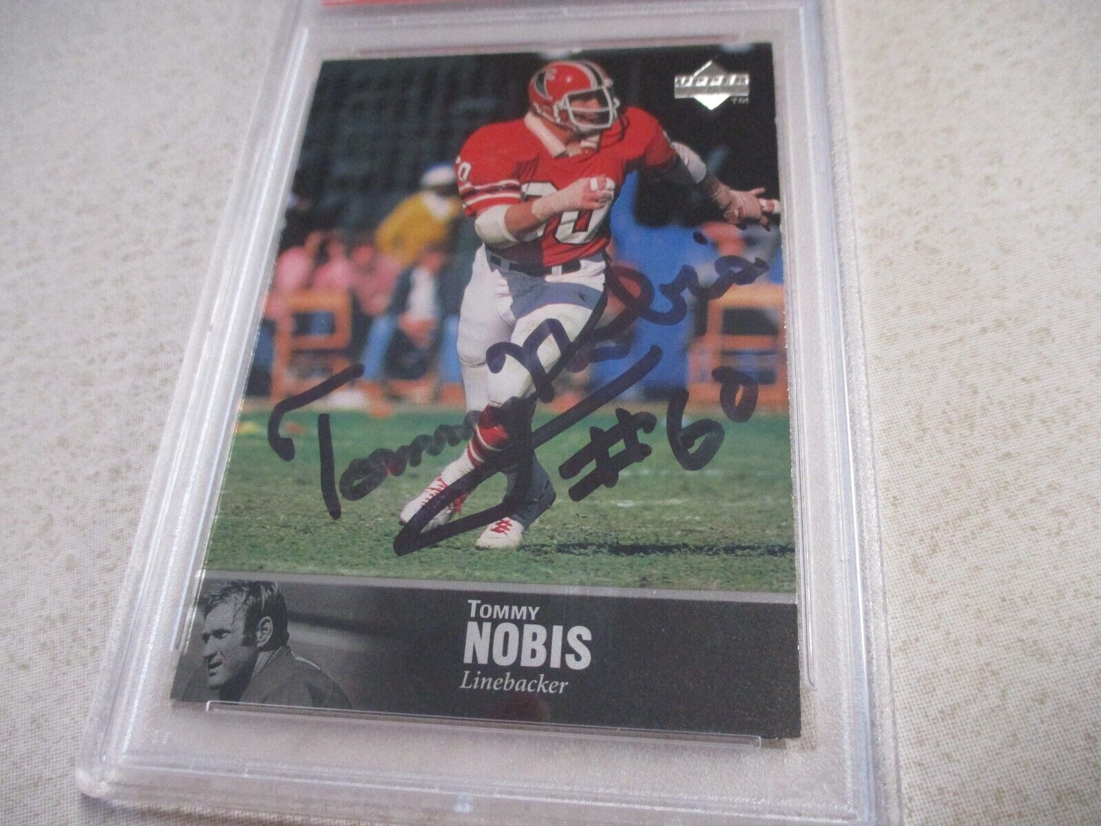 Tommy Nobis  Falcons Autographed Signed 1997 Upper Deck Card #151 PSA Slab