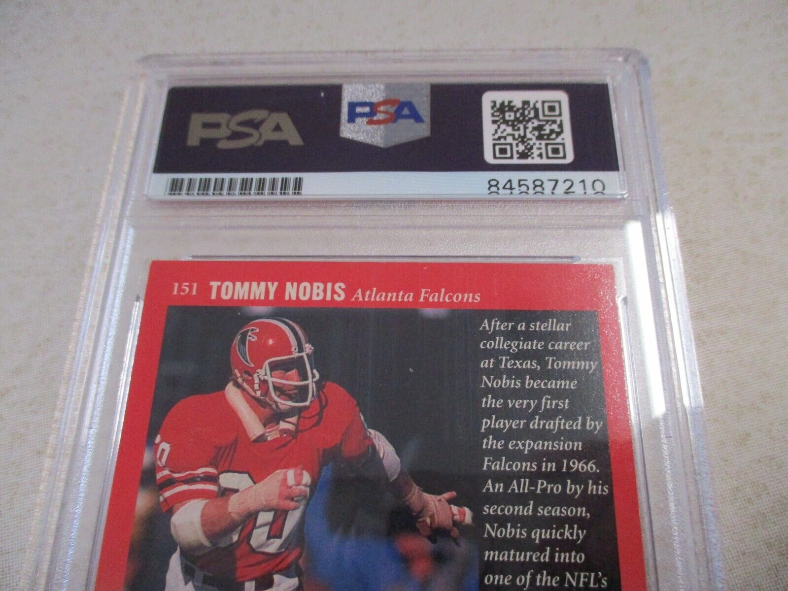 Tommy Nobis  Falcons Autographed Signed 1997 Upper Deck Card #151 PSA Slab