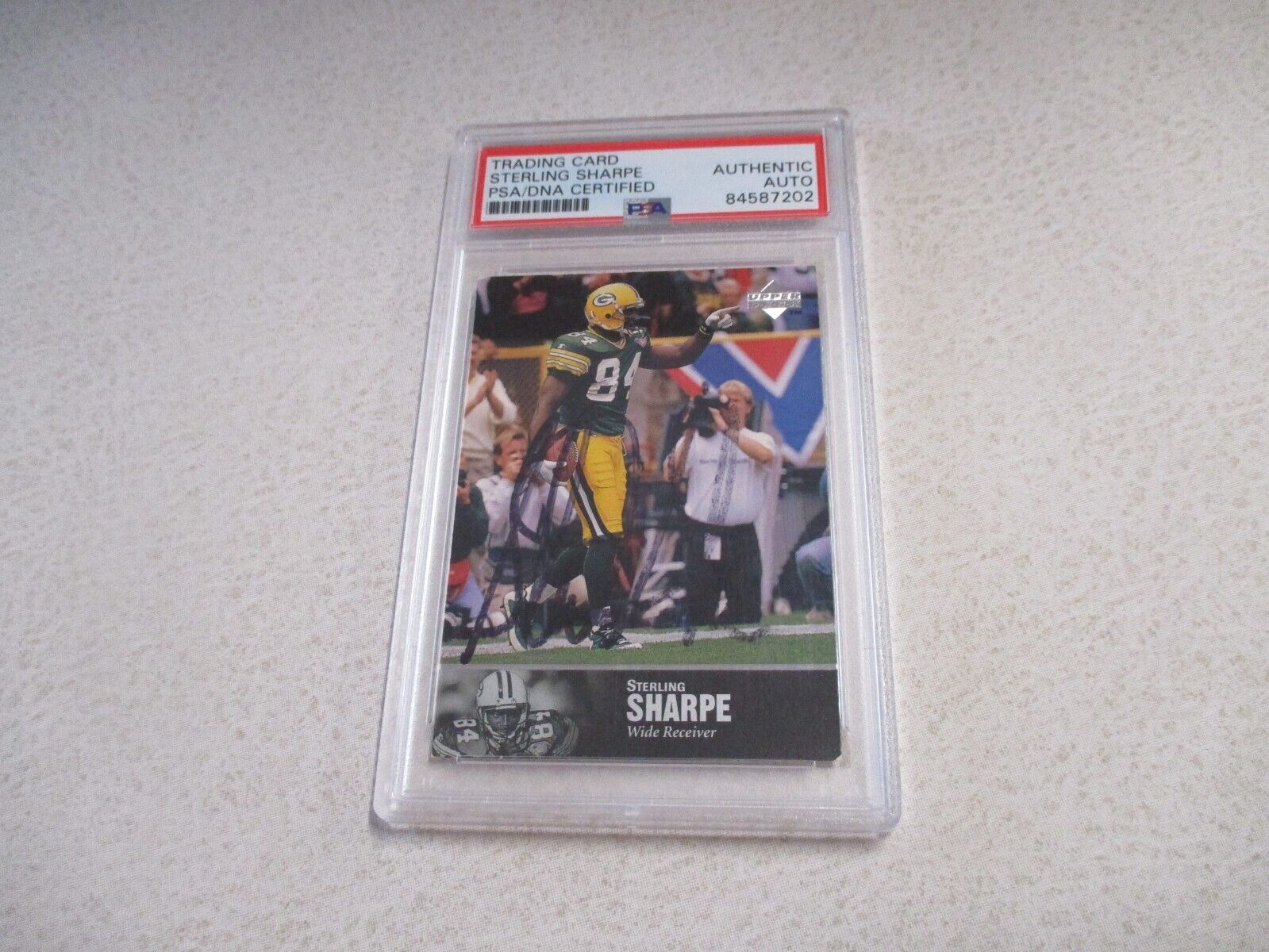 Sterling Sharpe Packers Autographed Signed 1997 Upper Deck Card#160 PSA Slab