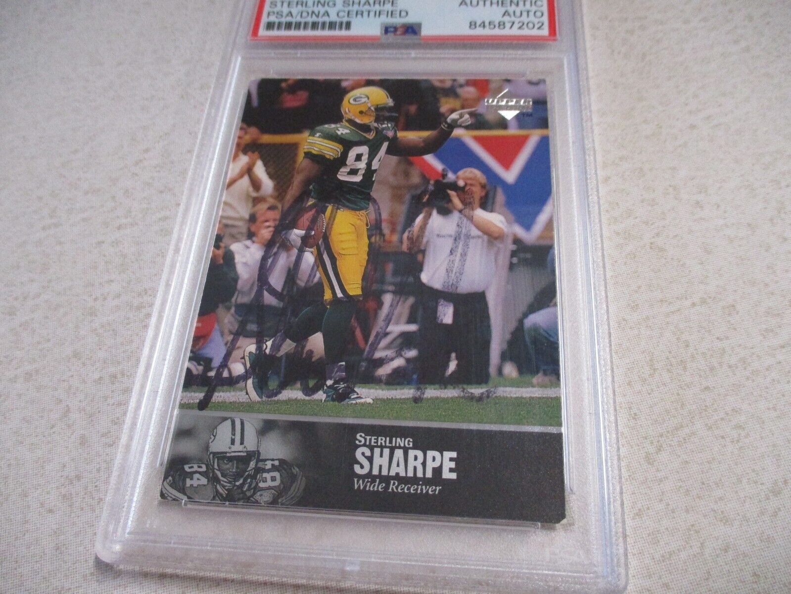 Sterling Sharpe Packers Autographed Signed 1997 Upper Deck Card#160 PSA Slab