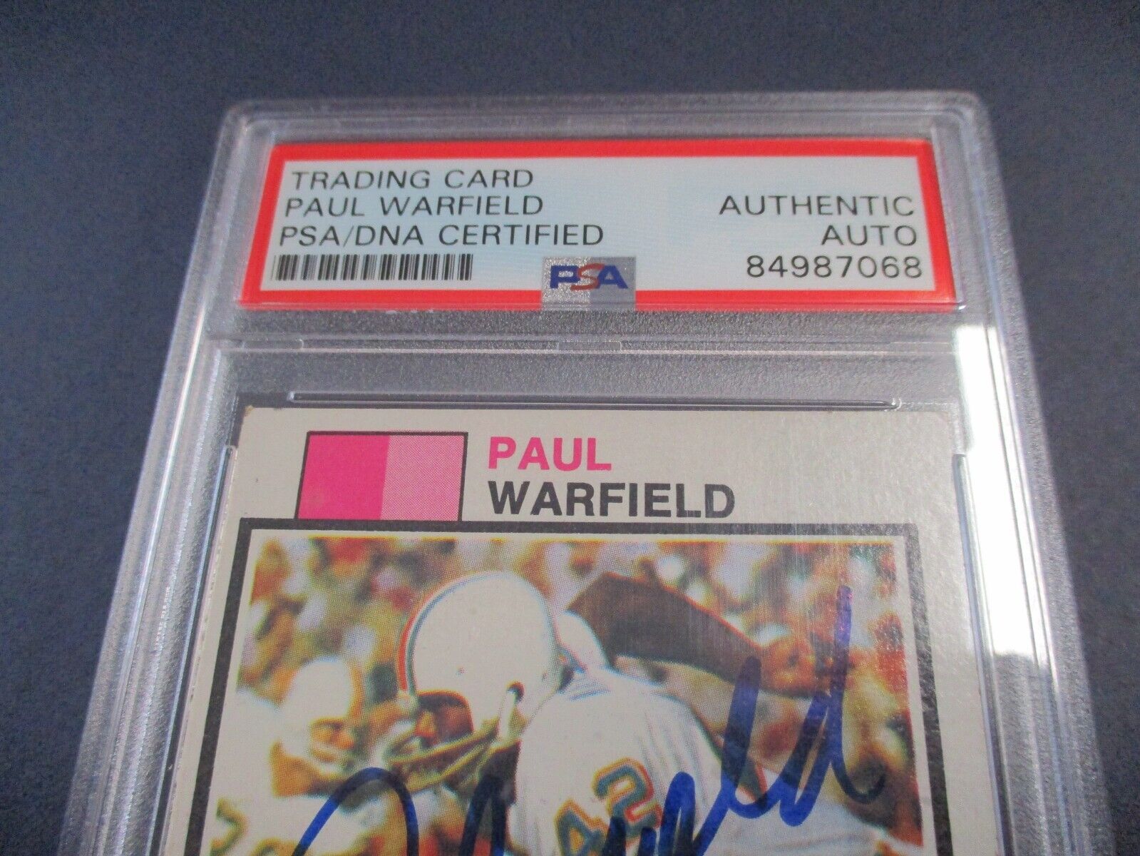 Paul Warfield Miami Dolphins Autographed Signed 1973 Topps Card #511 PSA Slab