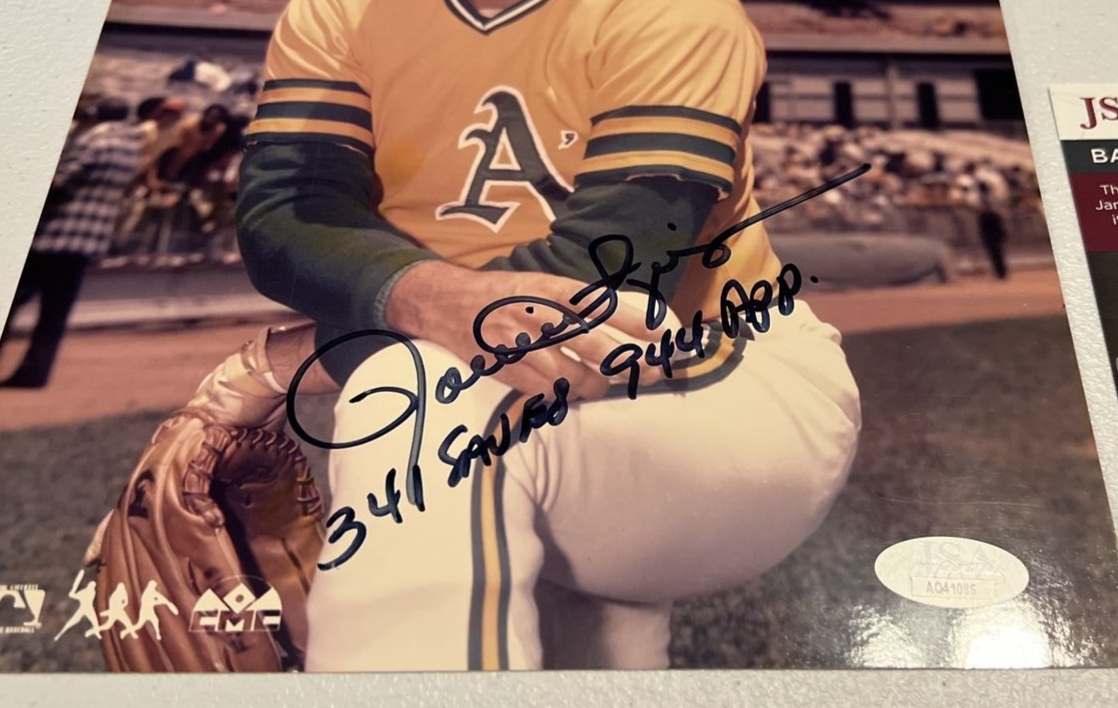 Rollie Fingers Oakland MLB Autographed Signed 8x10 Photo JSA Auth. Script