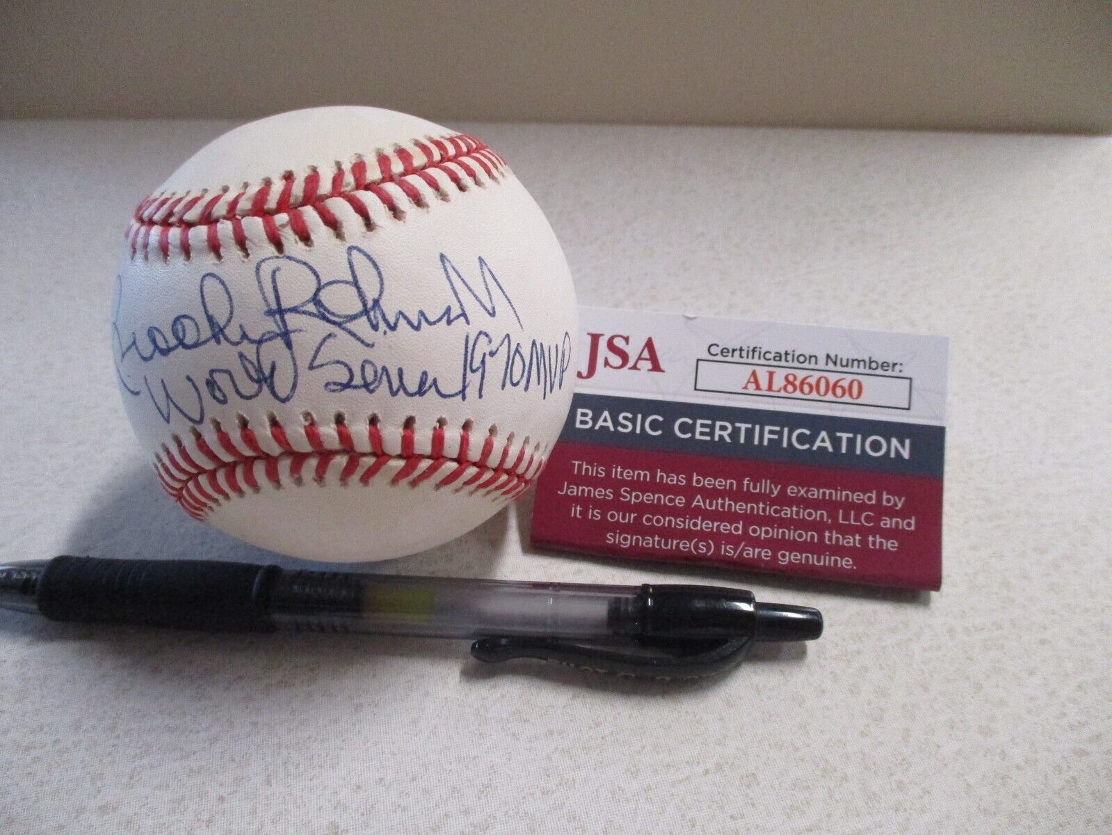 MLB Brooks Robinson Orioles Autographed Signed Baseball Script JSA COA #AL86060