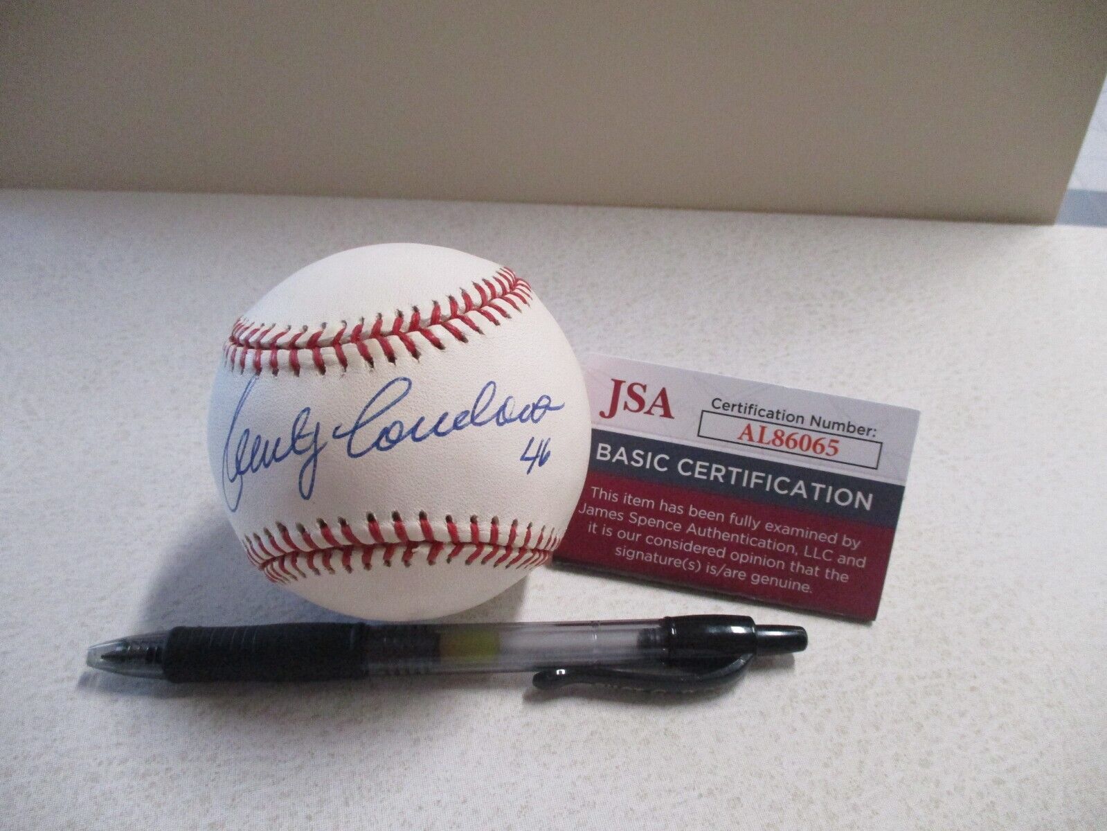 MLB Marty Cordova Twins Autographed Signed Baseball 100 Seasons JSA COA #AL86065