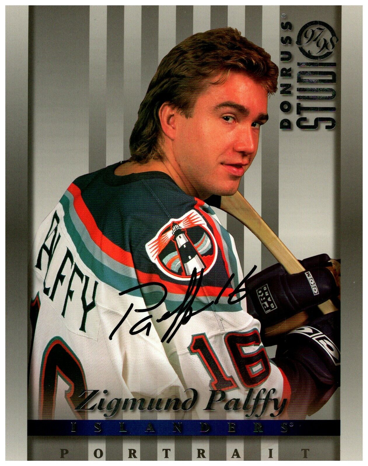 Zigmund Palffy #31 New York Islanders 97 Donruss Studio 8x10 Color Photo Signed