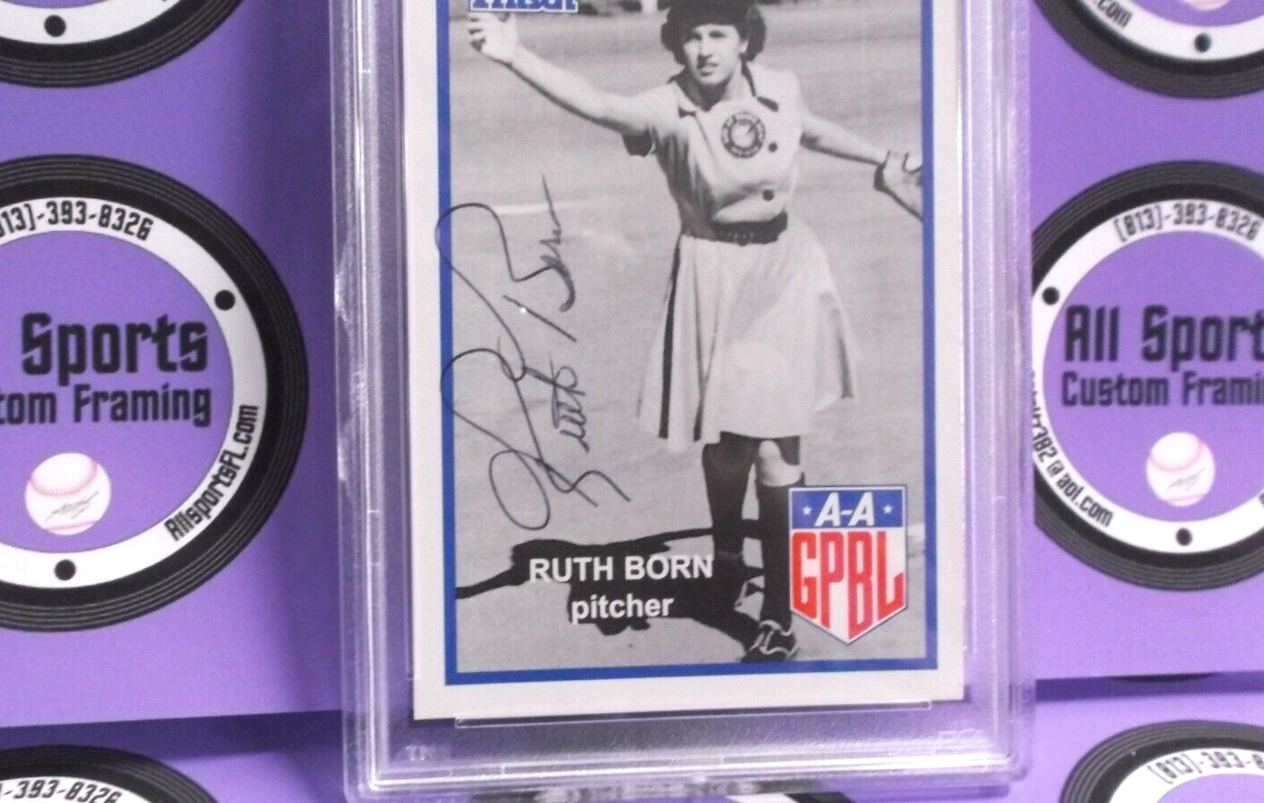 Ruth Born 1995 Autographed AAGBL Fritsch Baseball Card #30 PSA #84523047 Slabbed