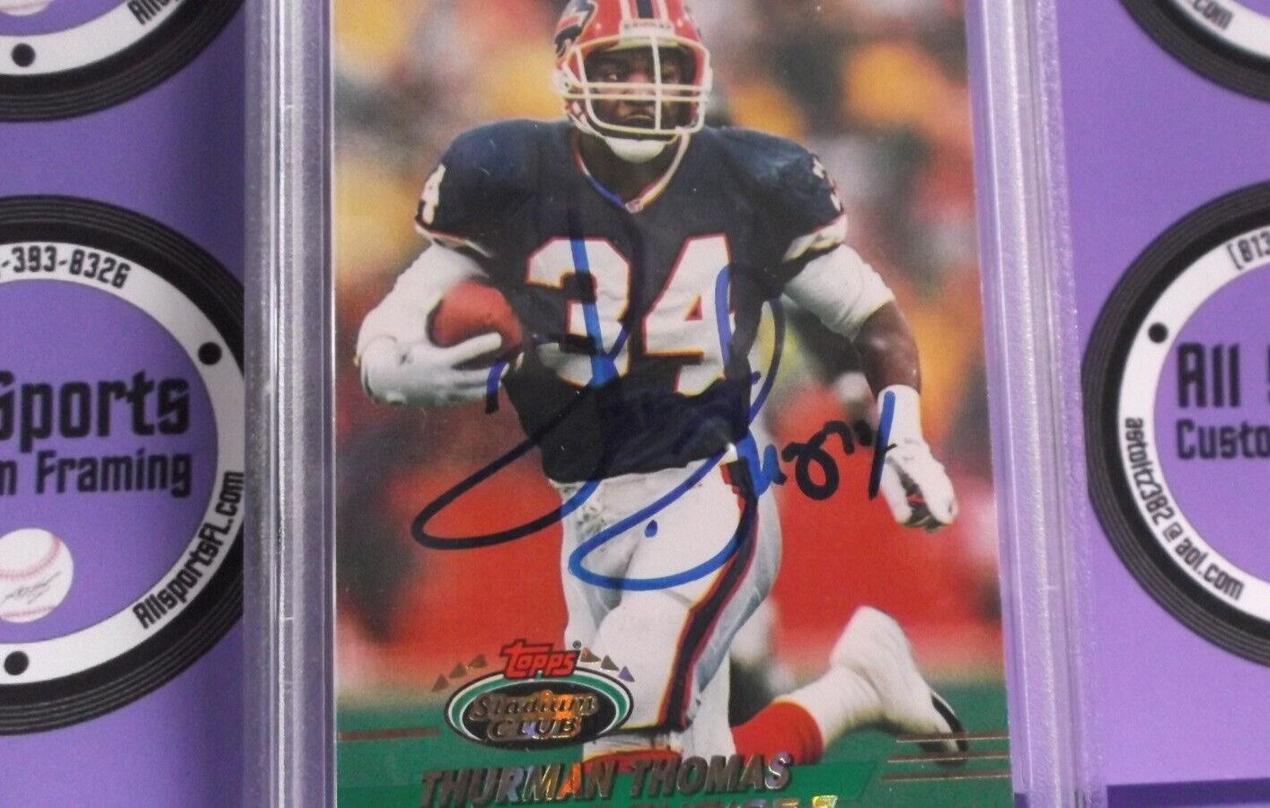 Thurman Thomas Autographed 1993 Stadium Club Football Card PSA #84523036 Slabbed