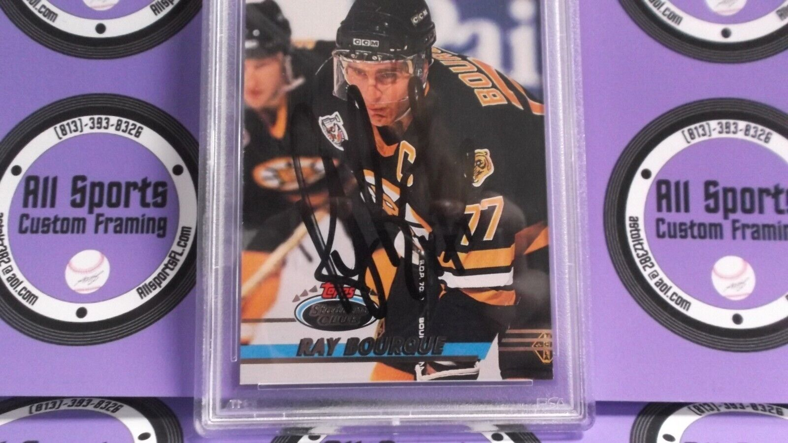 Ray Bourque Boston Bruins Autographed 1993-94 Stadium Club Card PSA #84522975