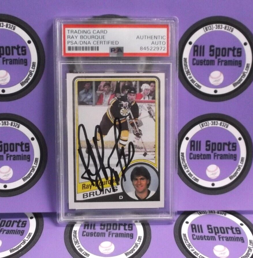 Ray Bourque Boston Bruins Autographed 1984-85 Topps Hockey Card PSA #84522972