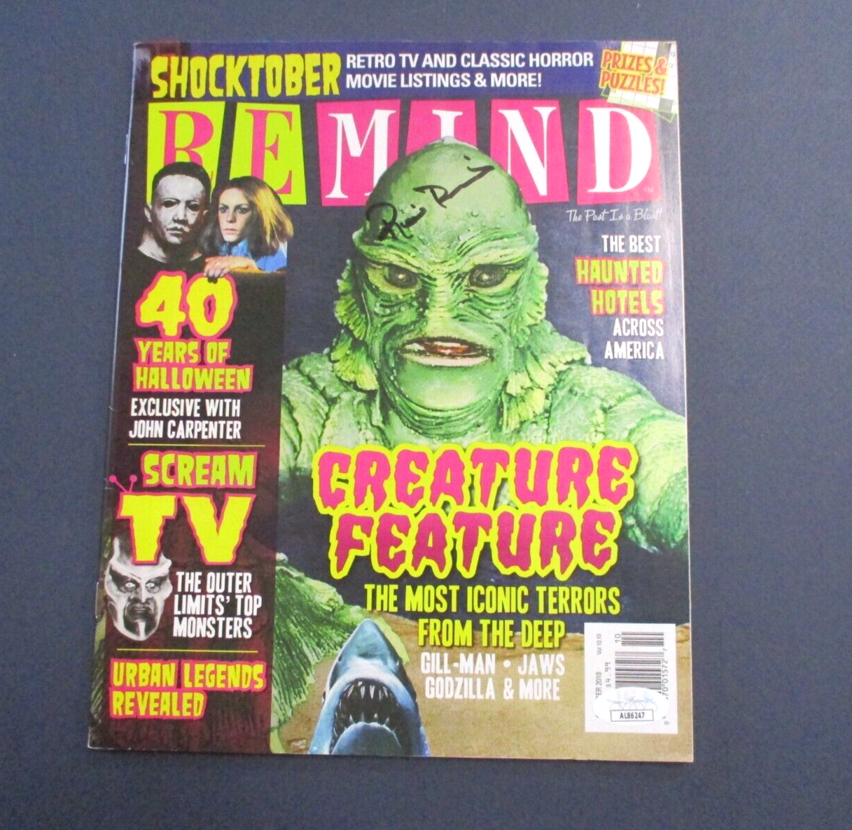 Ricou Browning Gill Man Autographed Signed Shocktober Remind Magazine JSA COA