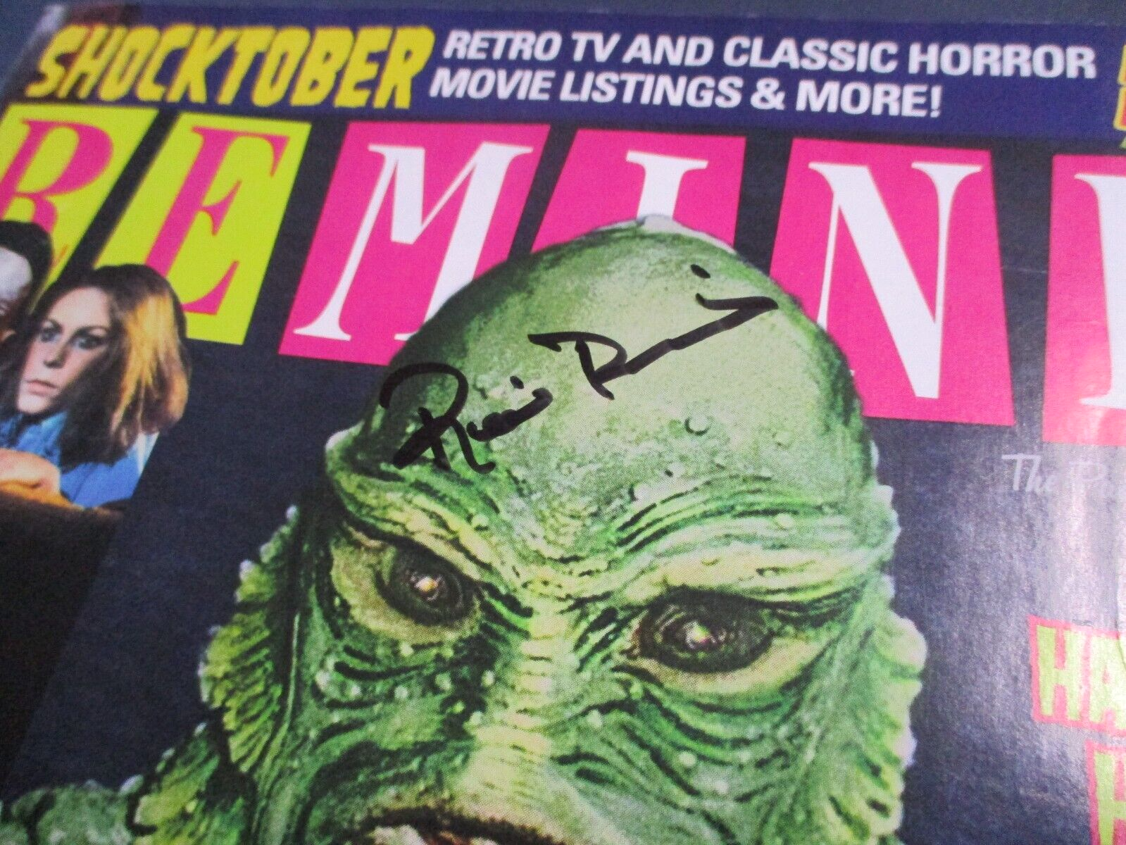 Ricou Browning Gill Man Autographed Signed Shocktober Remind Magazine JSA COA