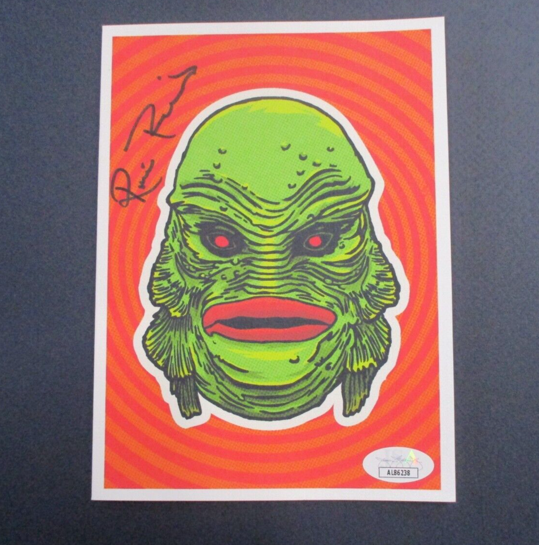 Ricou Browning Gill Man CFTBL Autographed Signed Spooky Cat Press Card JSA COA