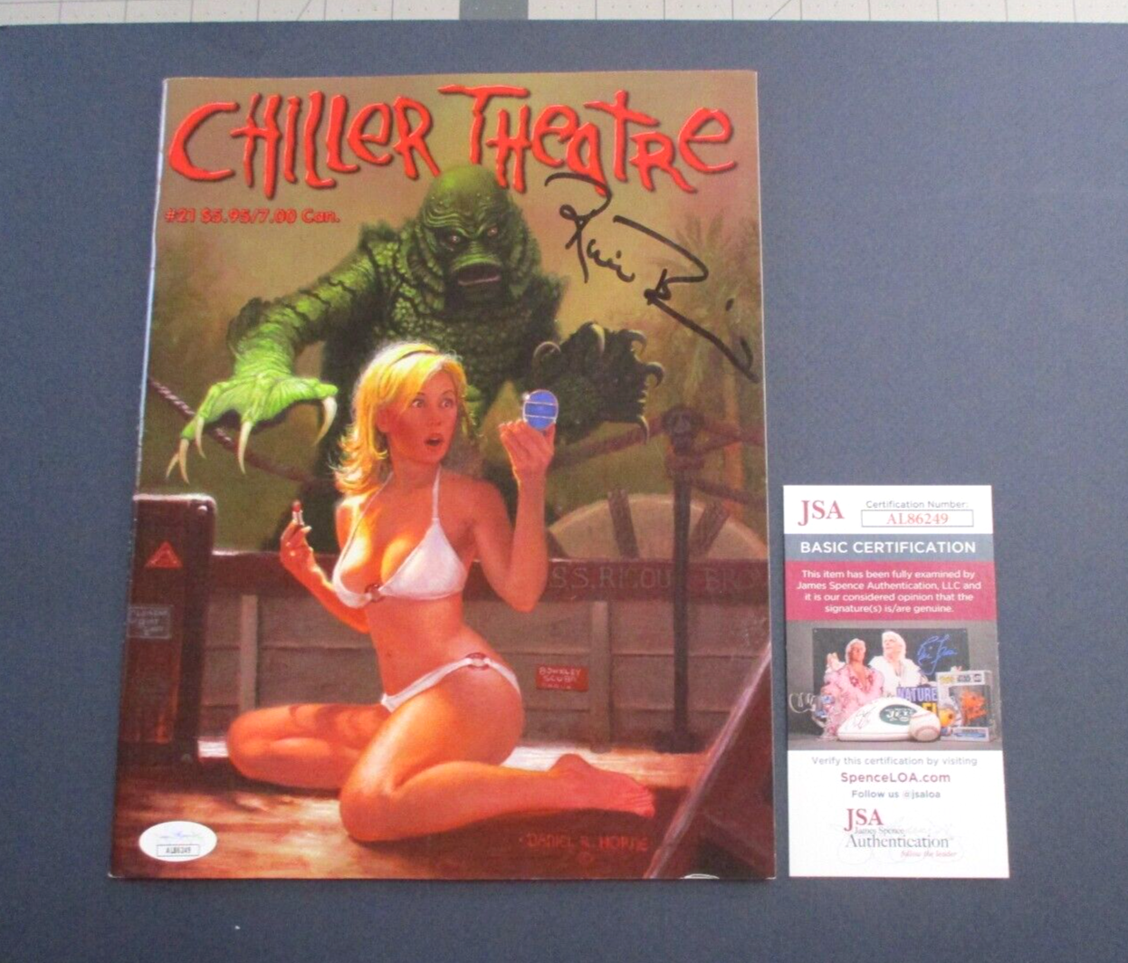 Ricou Browning Gill Man Autographed Signed Chiller Theatre Magazine (2) JSA COA