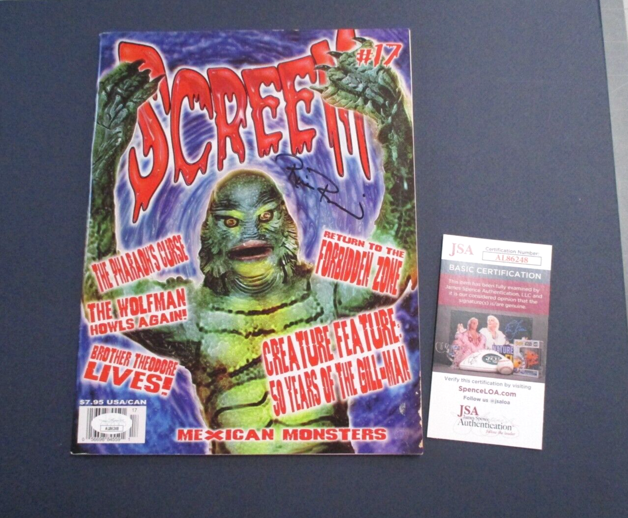 Ricou Browning Gill Man CFTBL Autographed Signed Screem Magazine #17 JSA COA