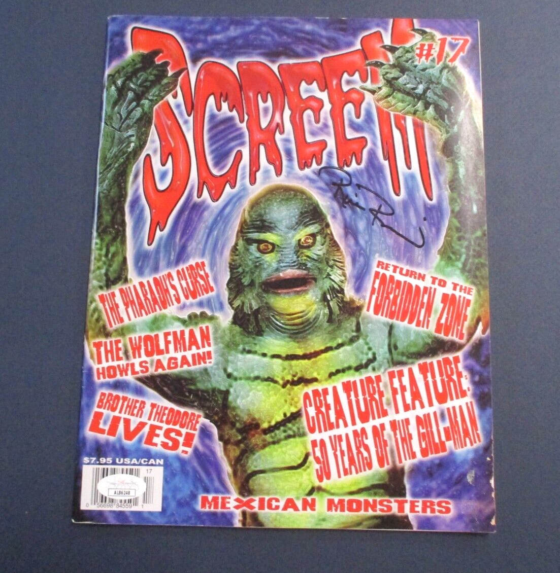 Ricou Browning Gill Man CFTBL Autographed Signed Screem Magazine #17 JSA COA