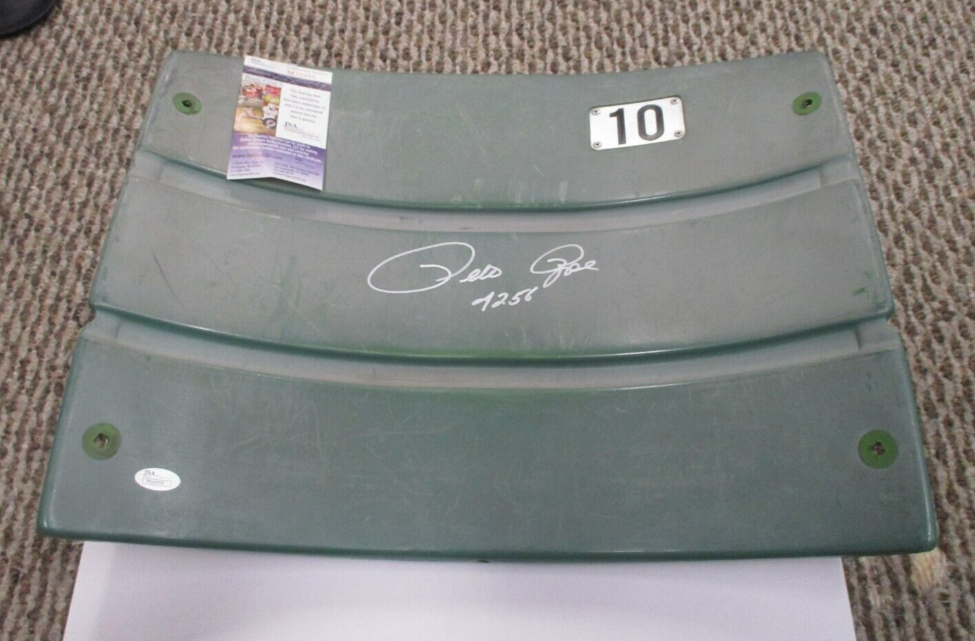 Pete Rose Autographed River Front Stadium Seat Back #10 4256 JSA COA #M66458