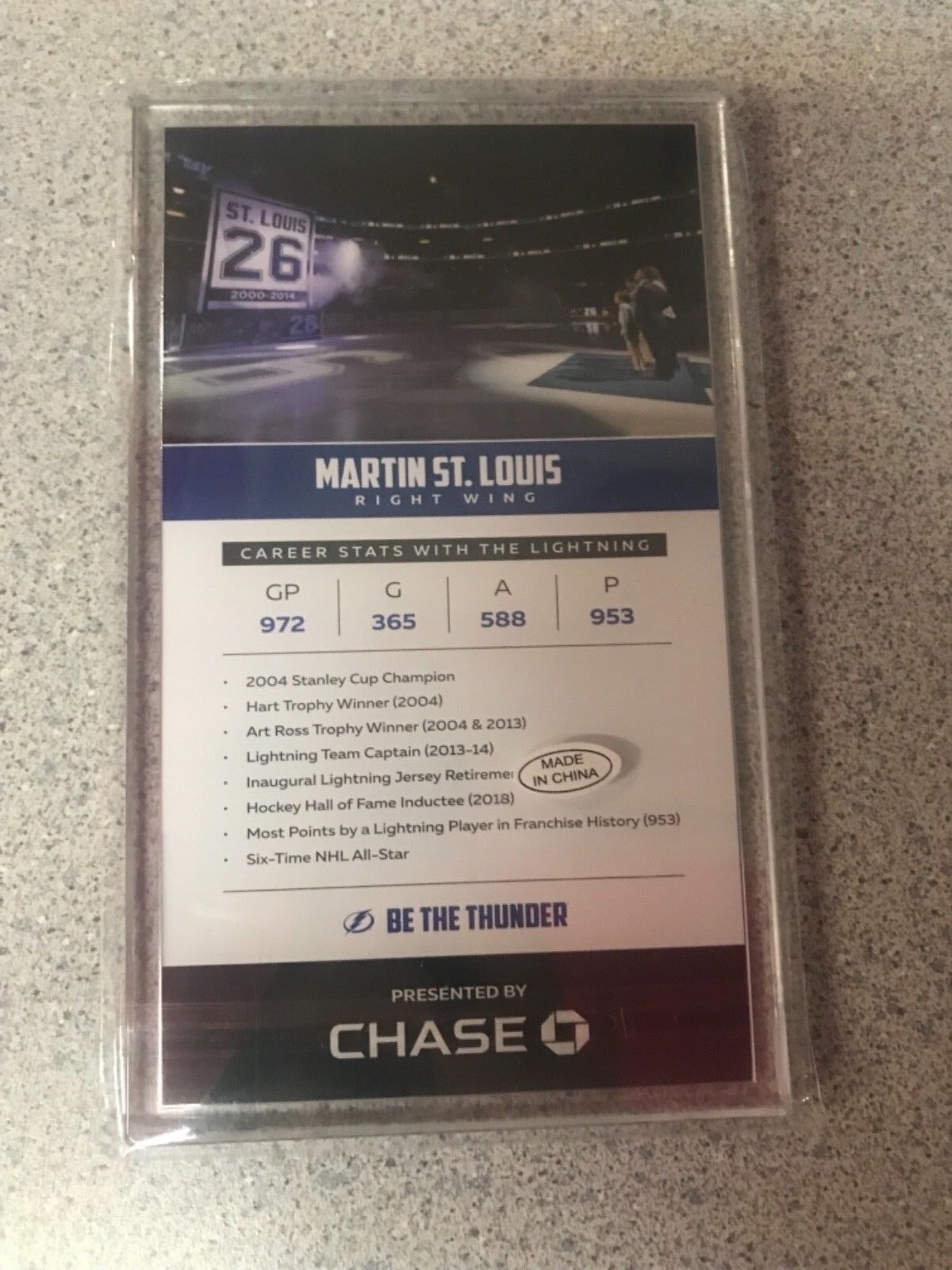 Tampa Bay Lightning 2018 Martin St. Louis HOF Night