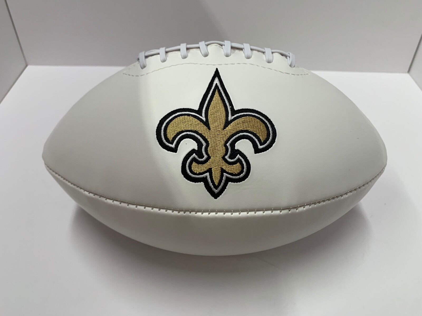 New Orleans Saints Stitched Logo Full Size NFL Football W/ Box White Panel