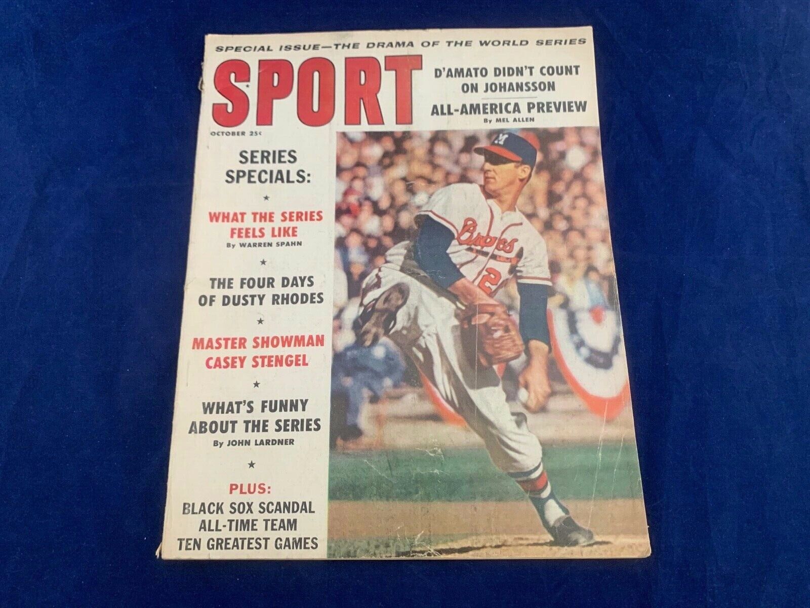 Sport Magazine Special issue 1959 Warren Spahn Cover Vintage ! Fair Condition