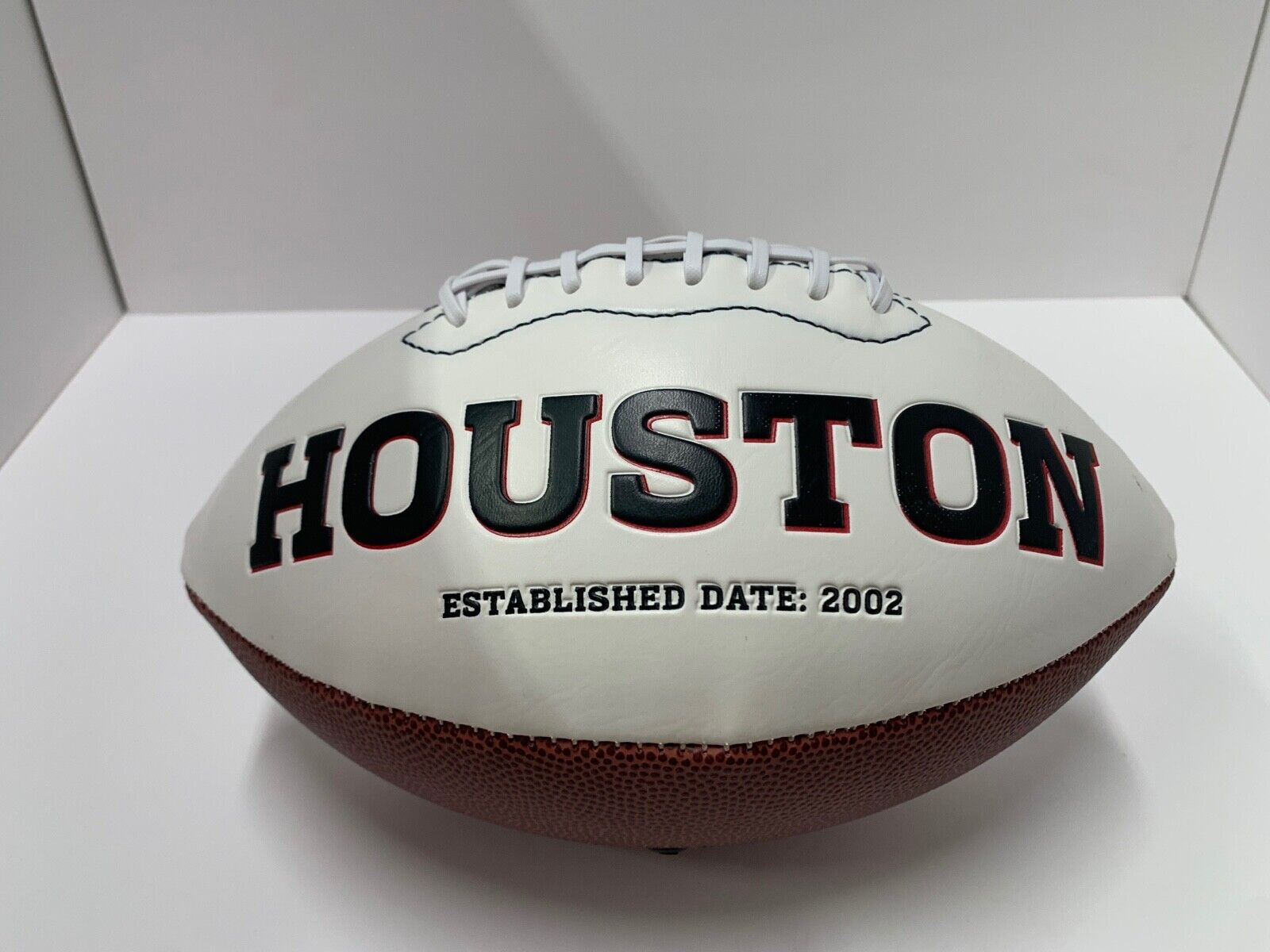 Houston Texans Stitched Logo Full Size NFL Football W/ Box White Panel