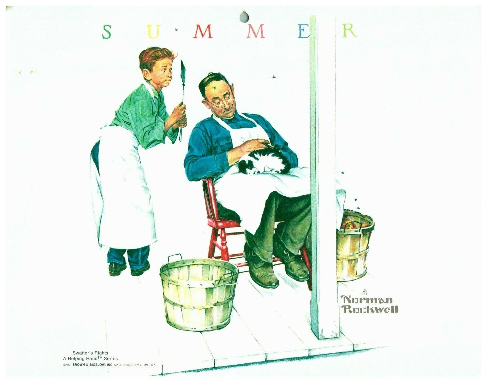 Swatter's Rights A Help Hand Series 1991 Norman Rockwell 1993 Calendar