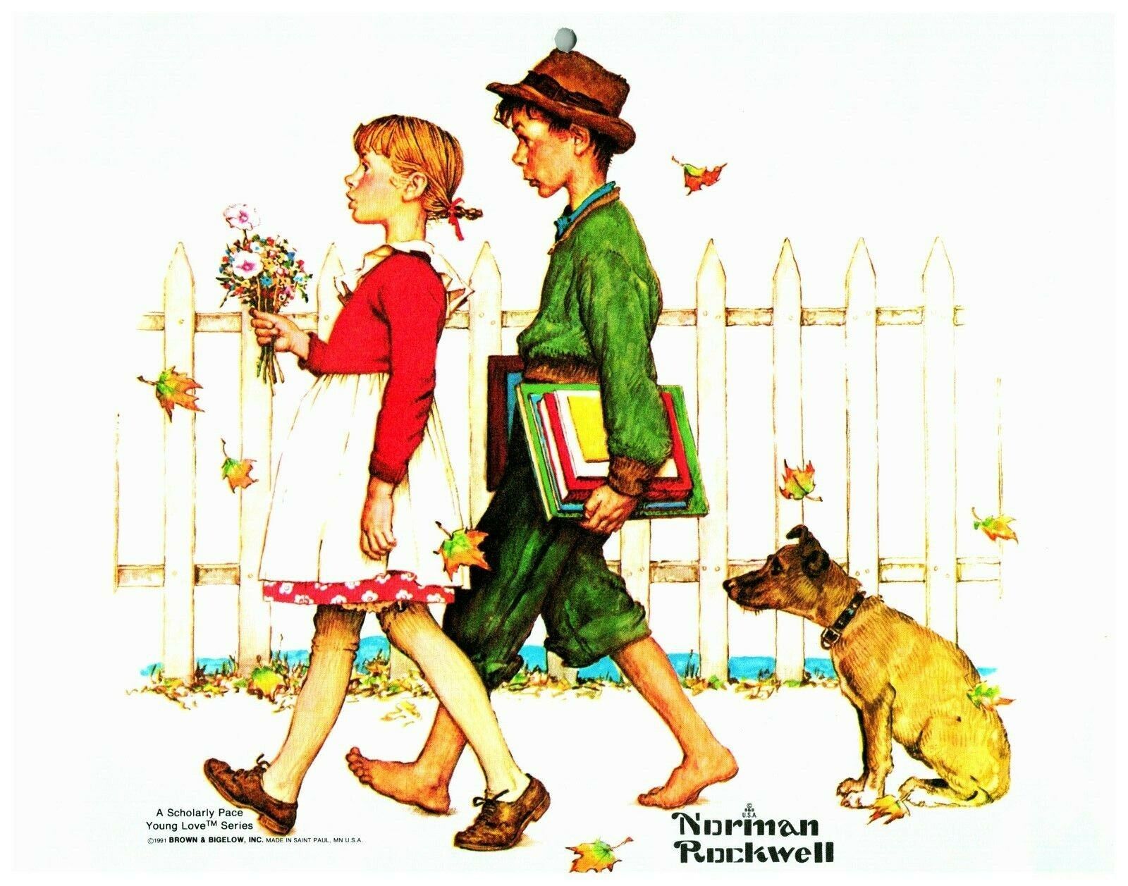 A Scholarly Pace Young Love Series 1991 Norman Rockwell Calendar