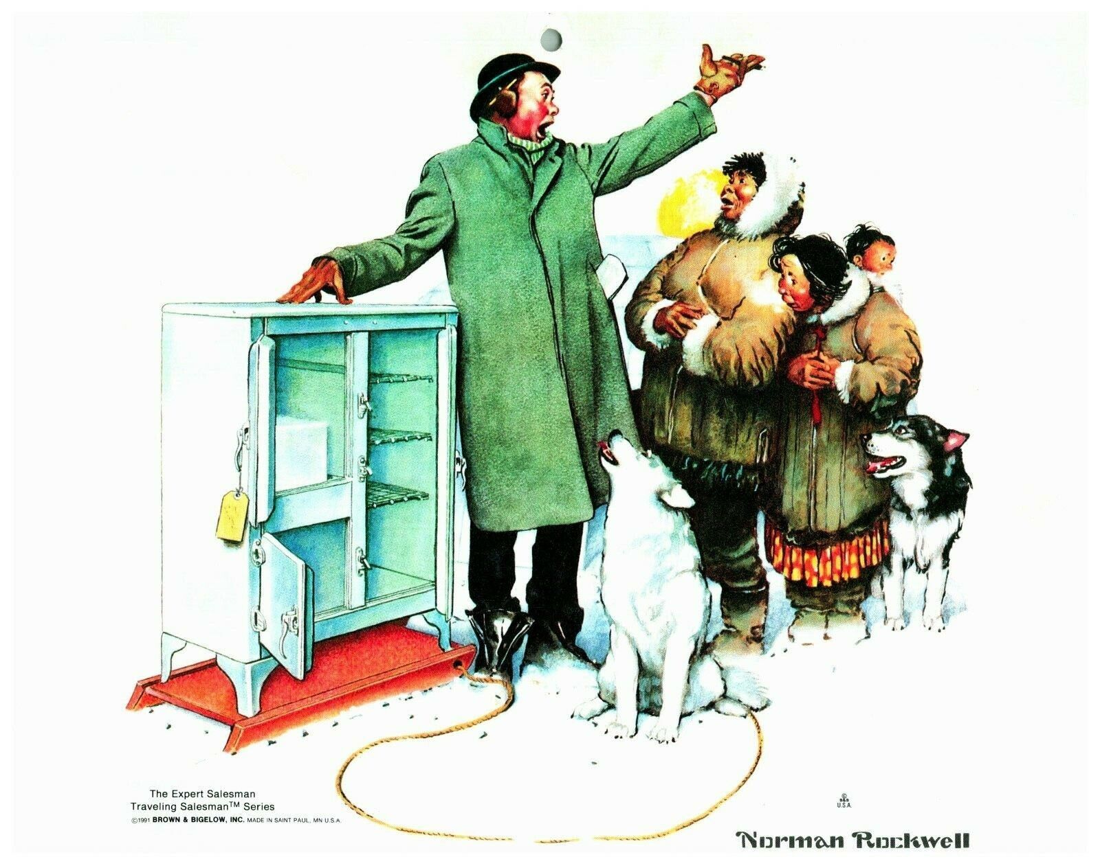 The Expert Salesman Traveling Salesman Series 1991 Norman Rockwell Calendar