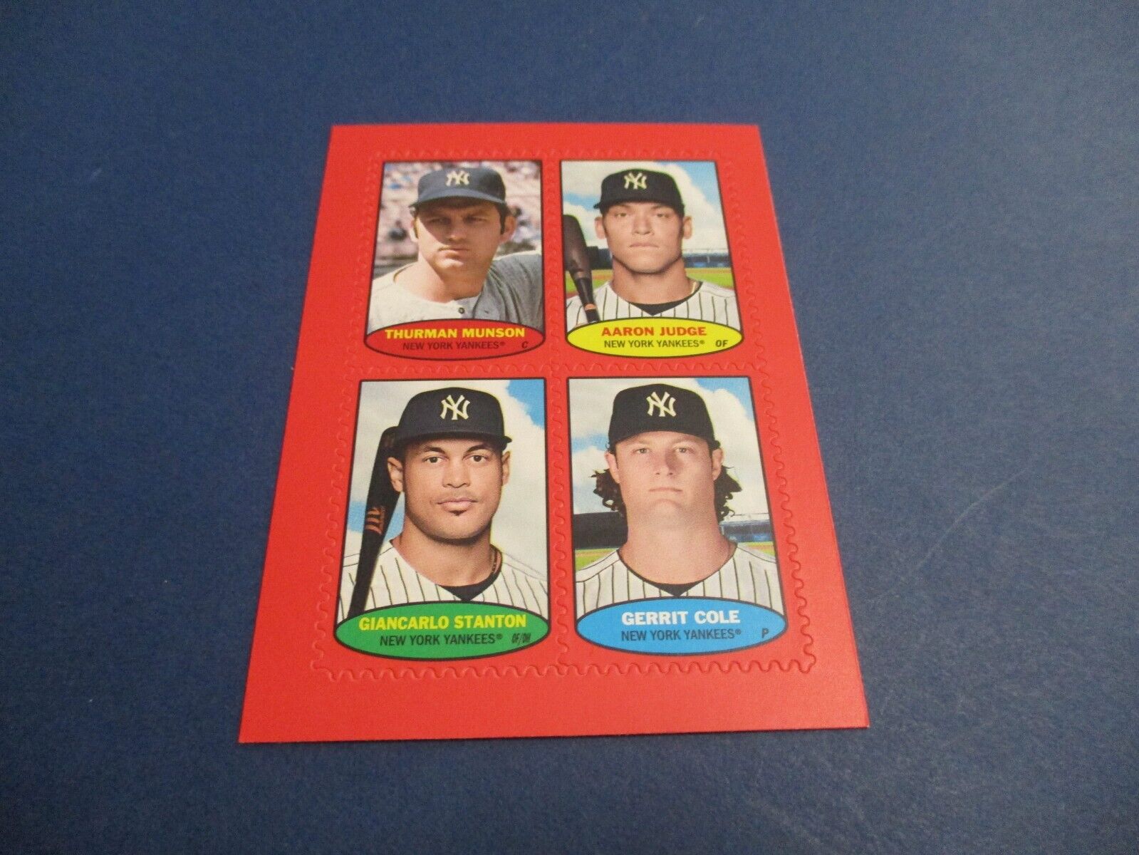 Munson, Judge, Stanton, Cole 2023 Topps Heritage Red Stamp Card #38,37,40,39 SP