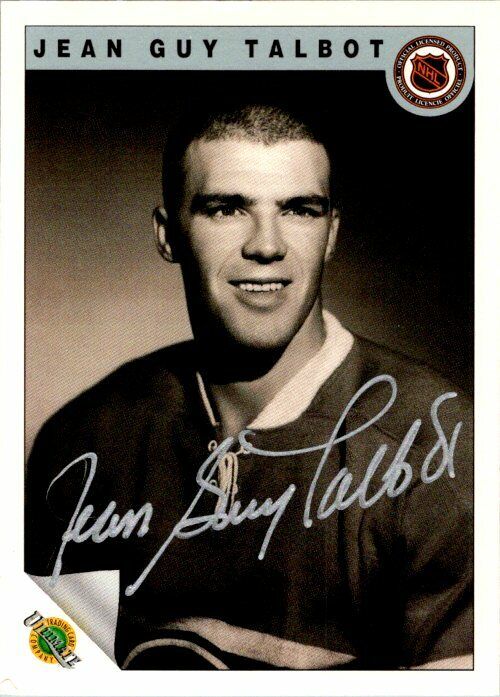 Jean Guy Talbot Canadiens Hand Signed 1992-93 Ultimate Hockey Card #16 NM-MT