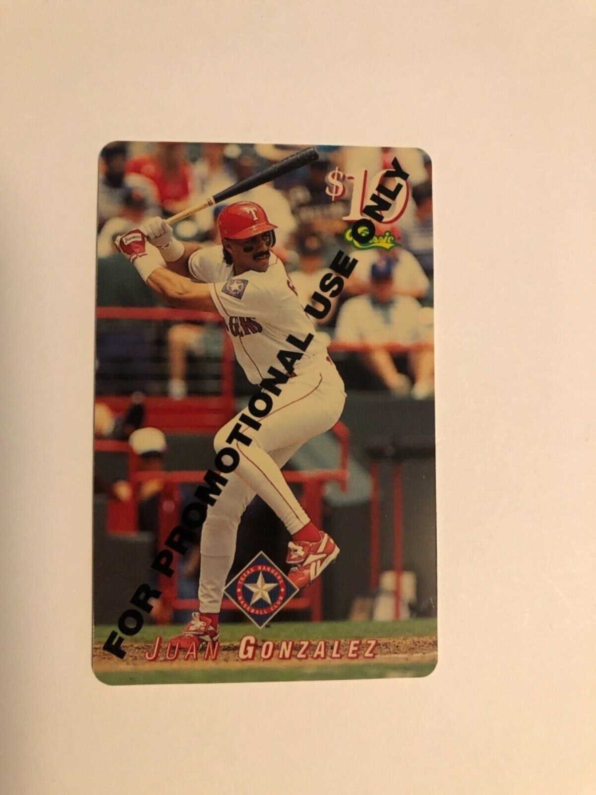 Juan Gonzalez  Promo Phone Card $10