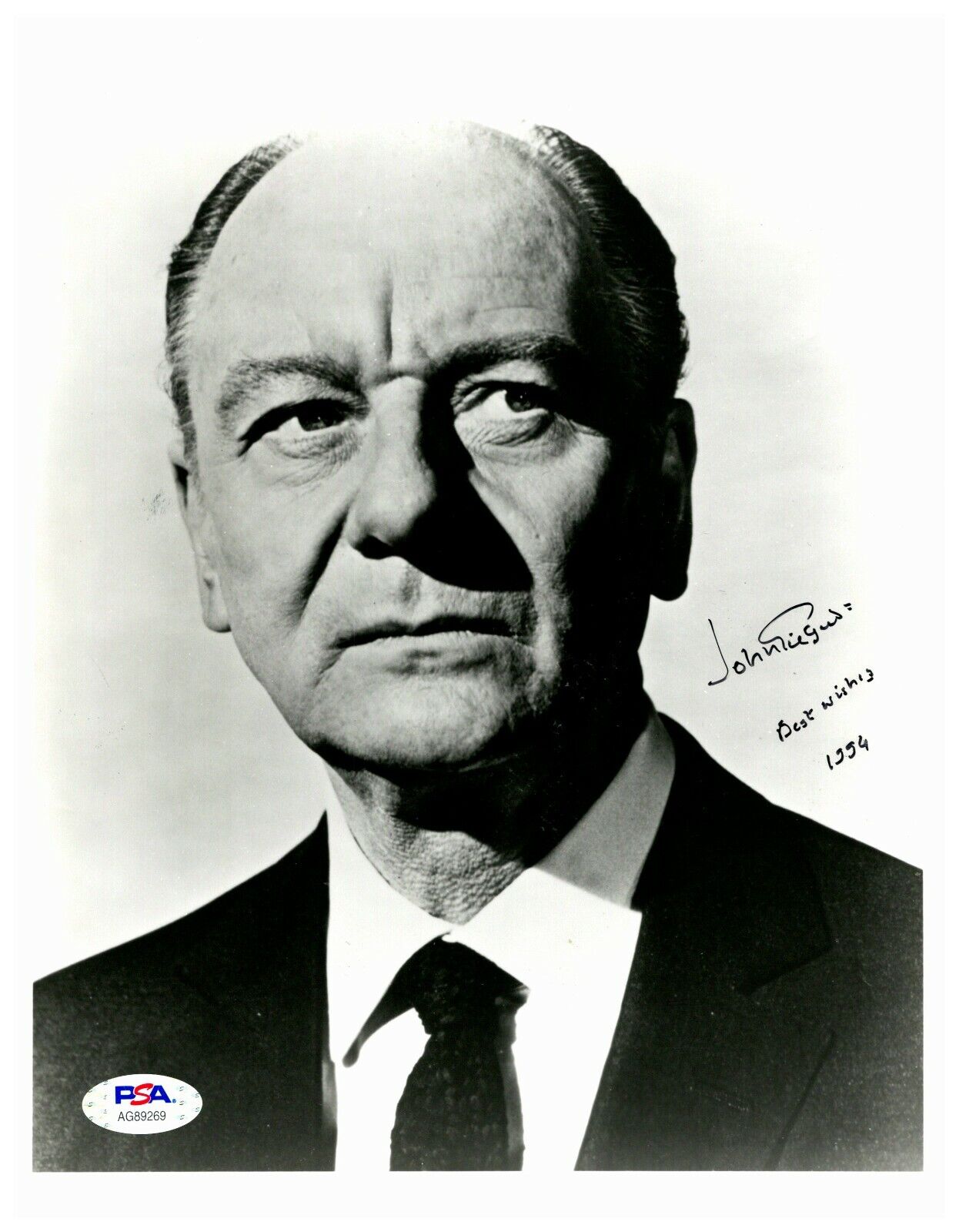 John Gielgud Academy Award Winner Hobson in Arthur 8x10 B&WPhoto PSA COA