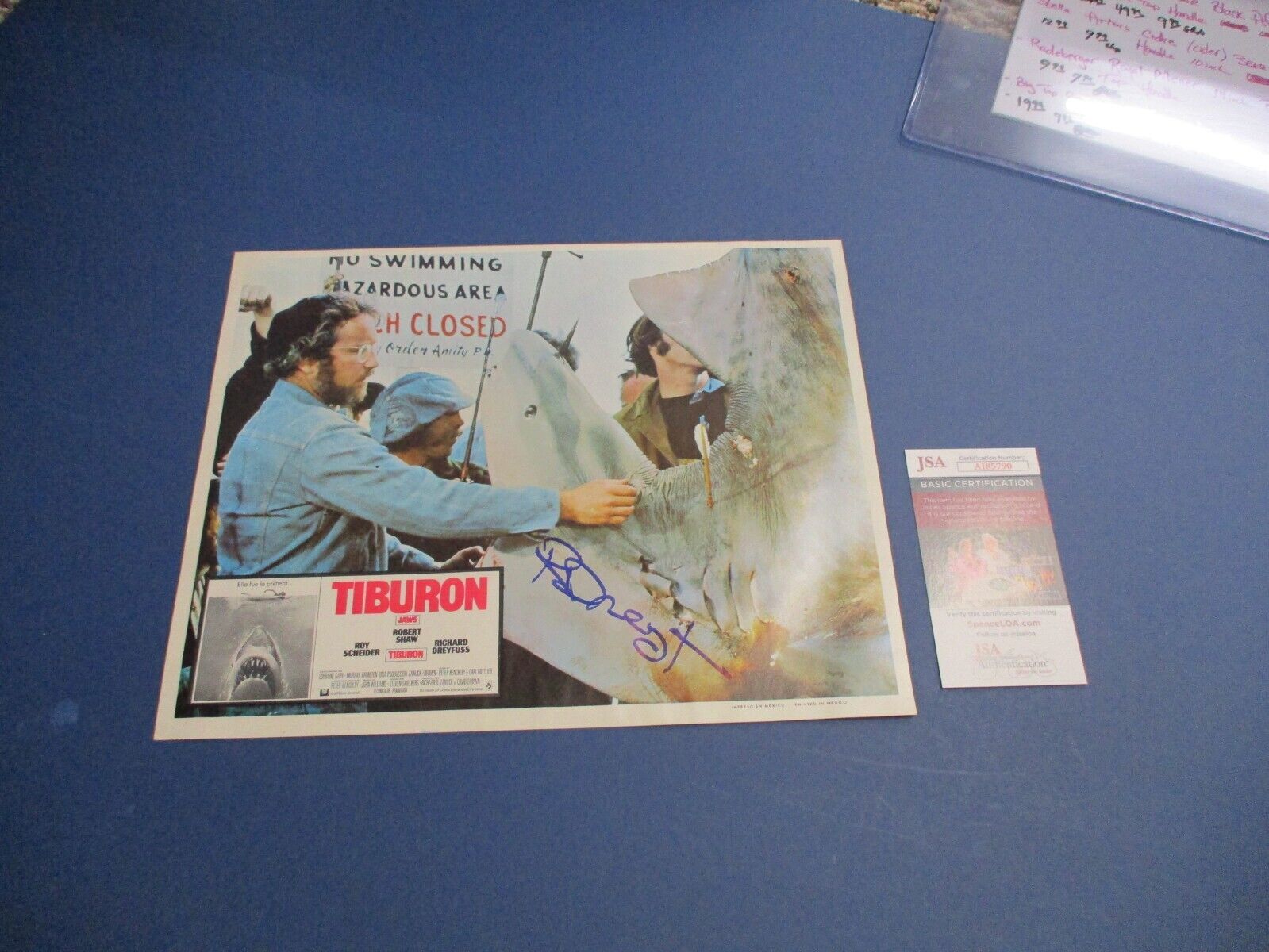 Richard Dreyfuss JAWS autographed Signed Original Mexico Lobby Card 11x14 JSA