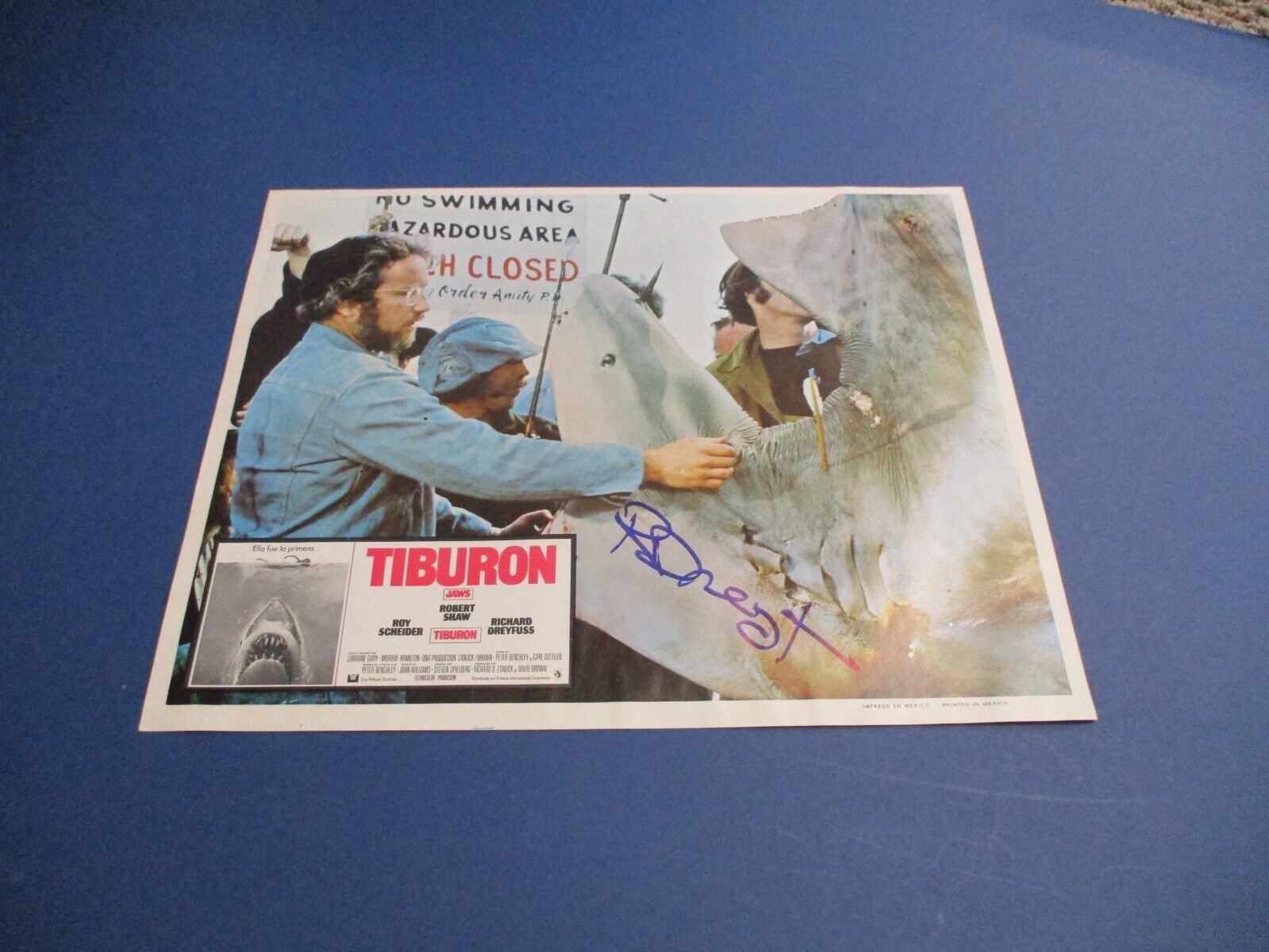 Richard Dreyfuss JAWS autographed Signed Original Mexico Lobby Card 11x14 JSA