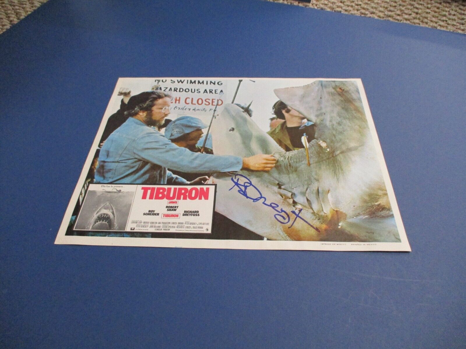 Richard Dreyfuss JAWS autographed Signed Original Mexico Lobby Card 11x14 JSA