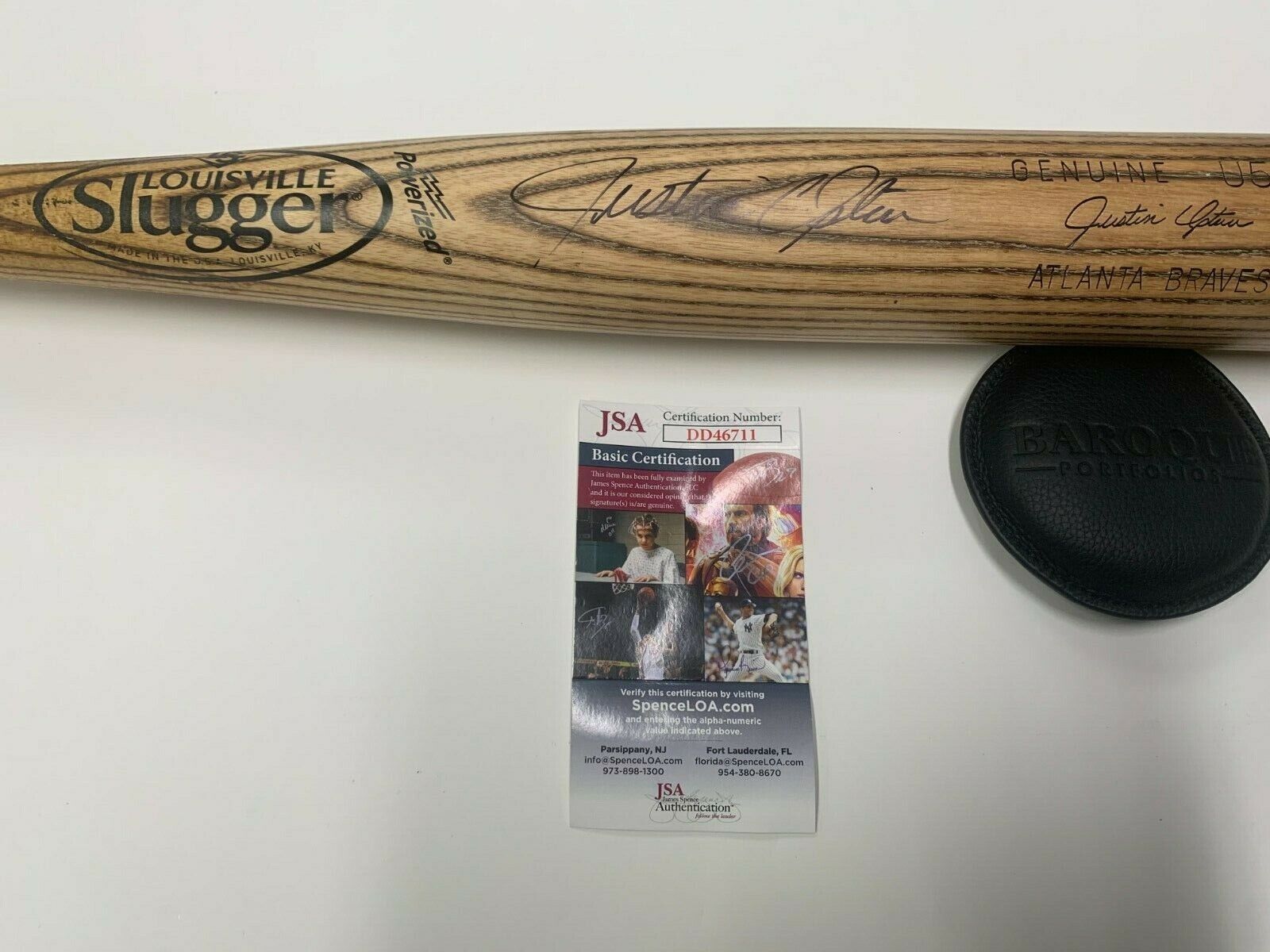 Justin Upton Atlanta Braves Game Used Autographed Signed LS Bat JSA COA #DD46711