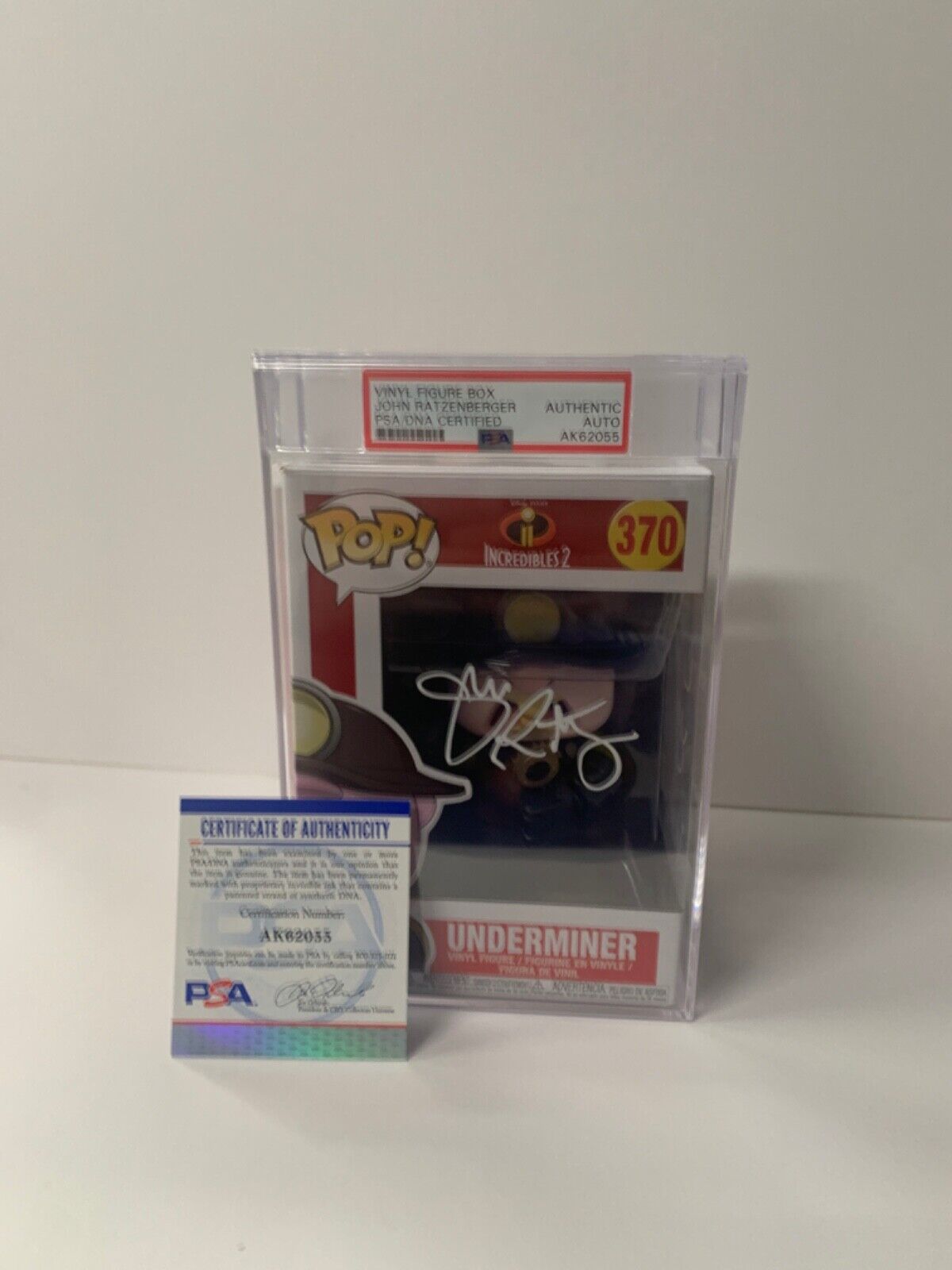 John Ratzenberger Signed Funko Pop PSA Slabbed Certified Incredibles Underminer