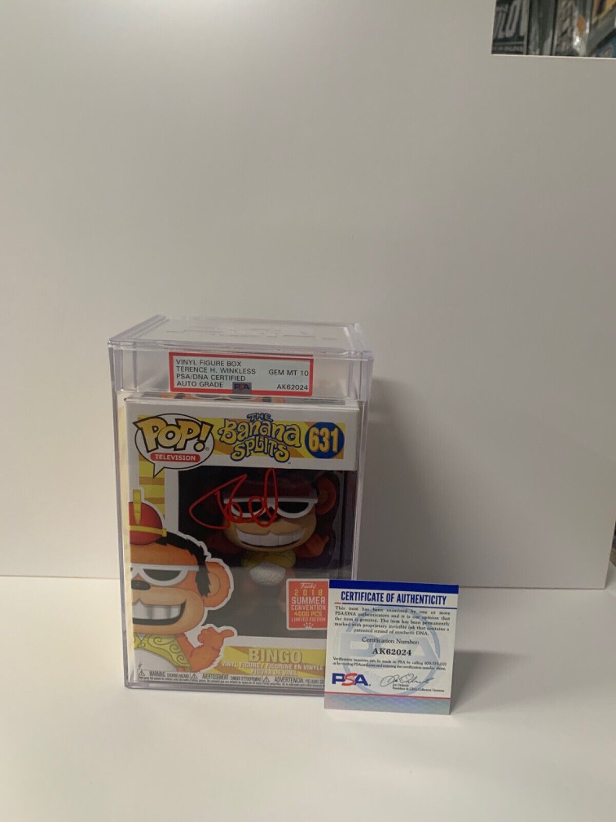 Terence Winkless Signed Funko Pop PSA Slabbed Certified Bingo Banana Splits