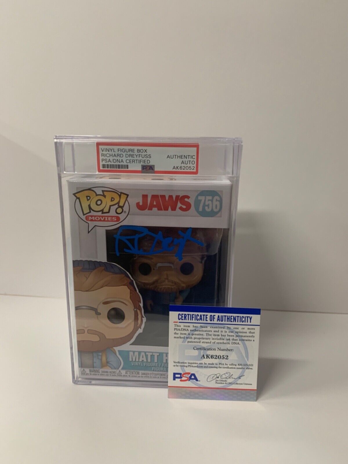 Richard Dreyfuss Signed Funko Pop PSA Slabbed Certified Matt Hooper Jaws #756