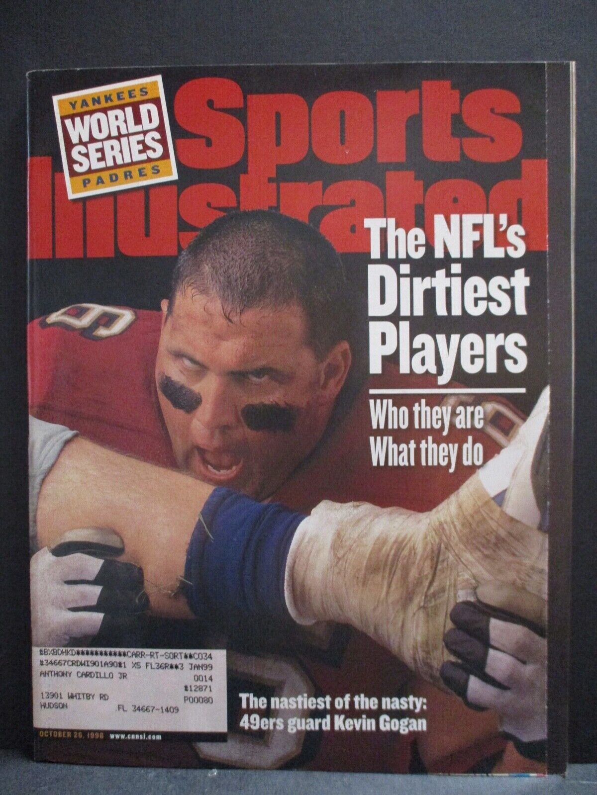 Sports Illustrated October 26 1998 World Series Kevin Gogan Cover Ship Label Ex