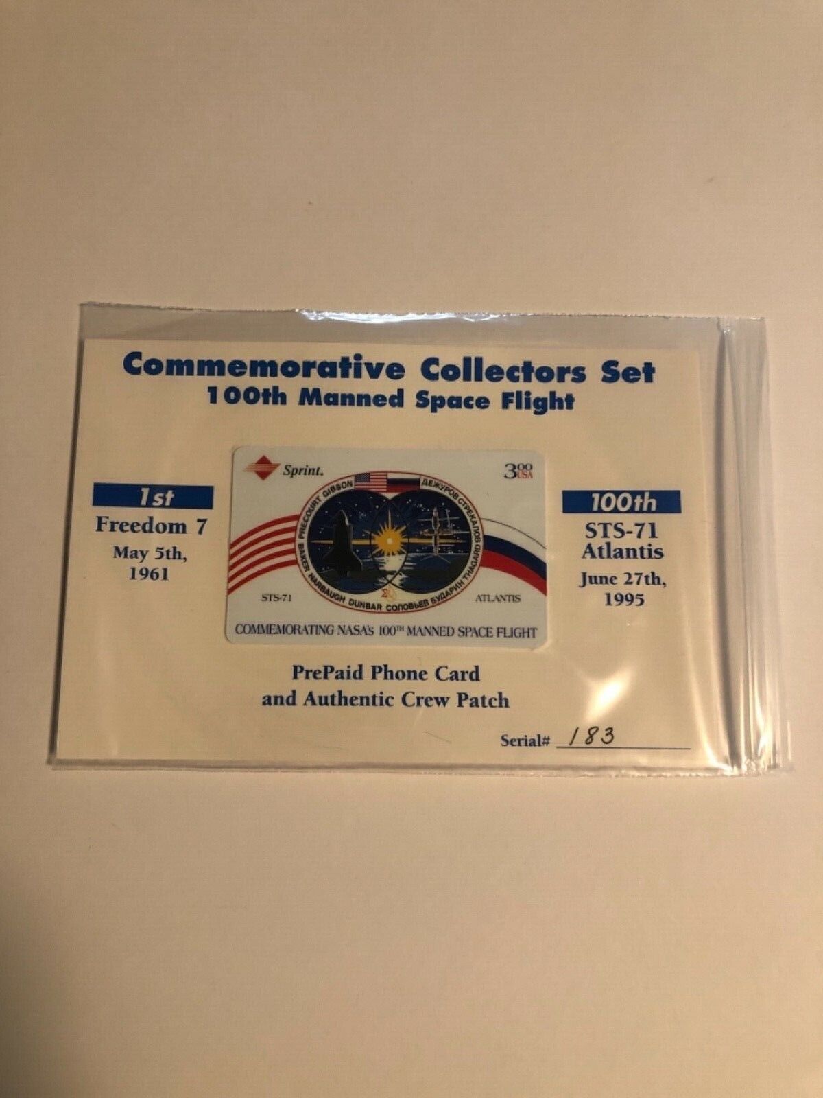 STS-71 Atlantis Patch &Phonecard Collectors Set