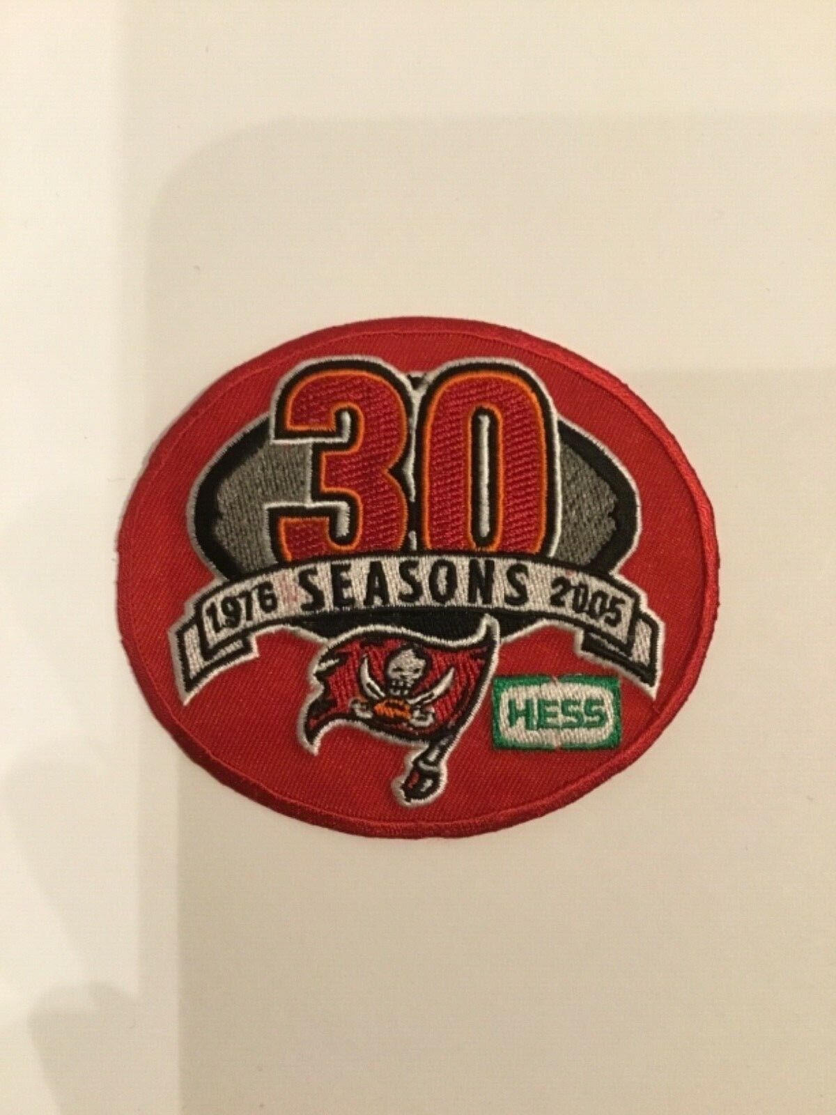 Tampa Bay Buccaneers 30th Season SGA Embroidered Iron On  Patch HESS 4 Inch