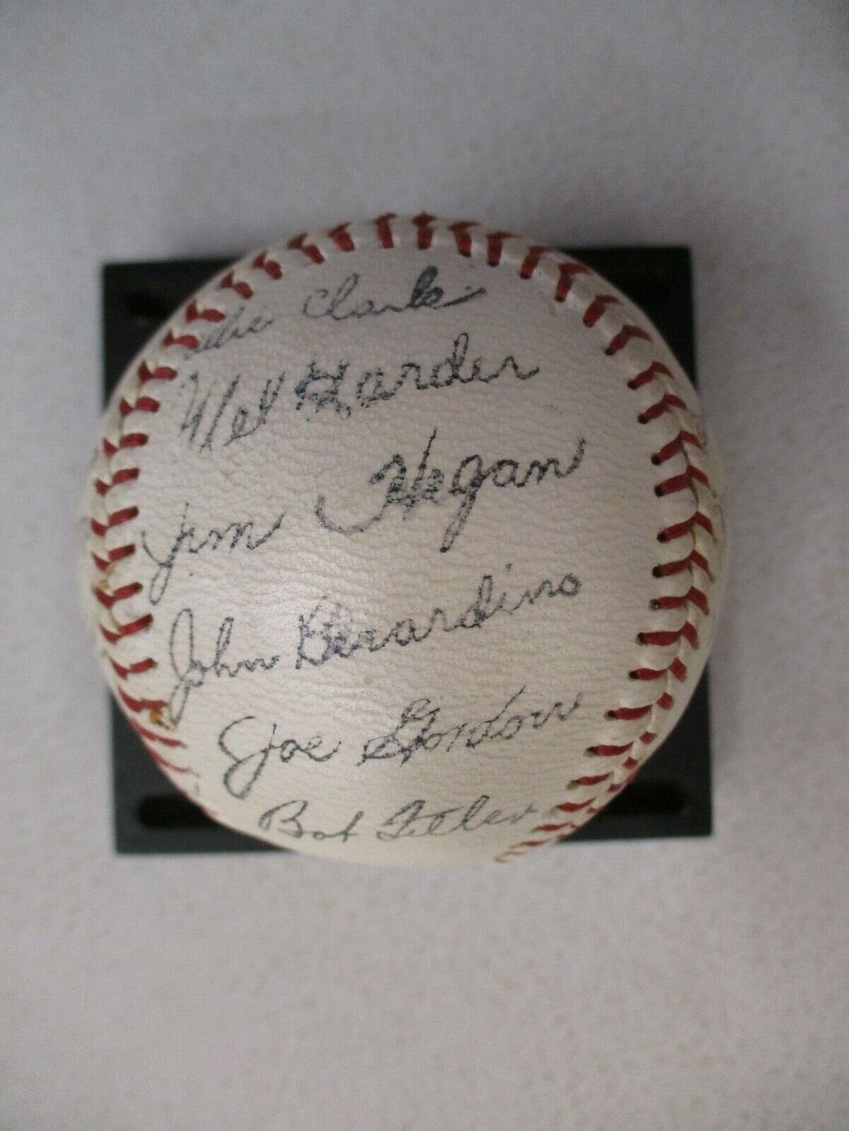 1950s Indians Stadium Baseball Stamped Printed Autographed Signed Signatures