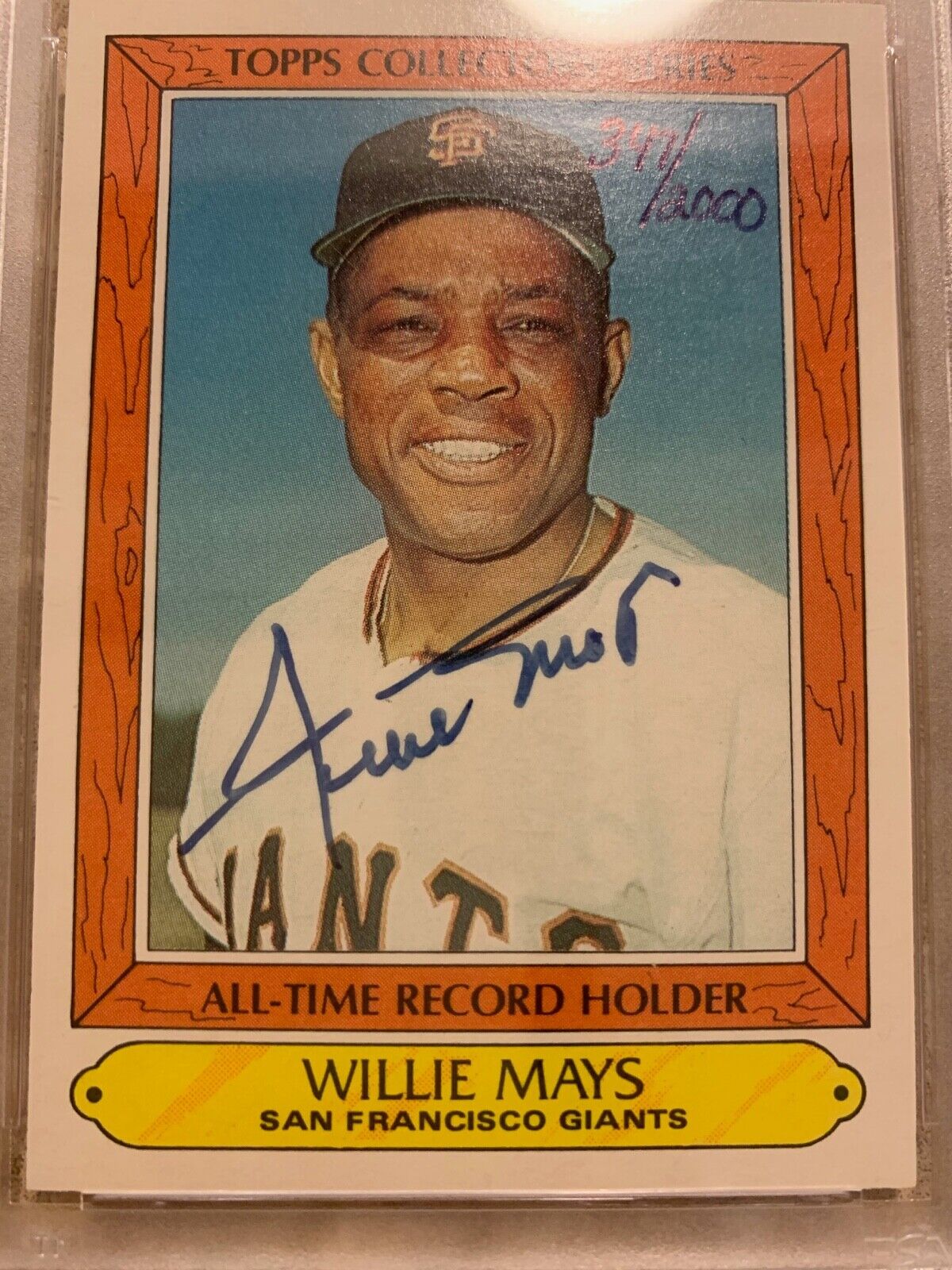 1985 Topps Collectors' Series Willie Mays Autographed Card PSA