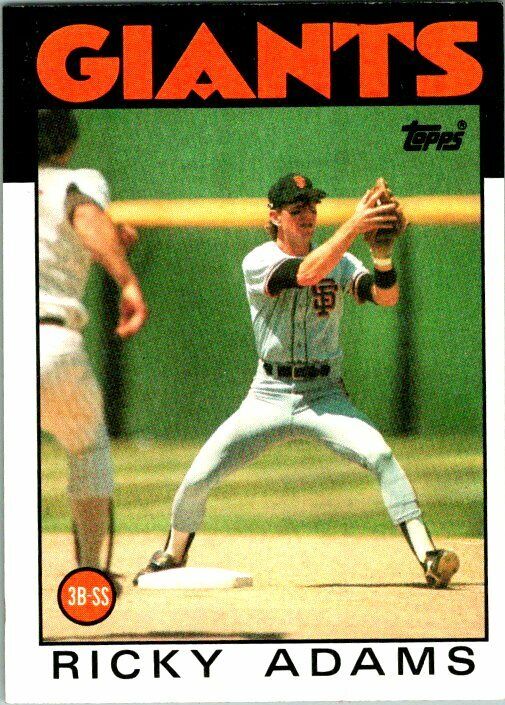1986 Topps Baseball Card Ricky Adams Misprint Card! 757 Darrell Porter Back