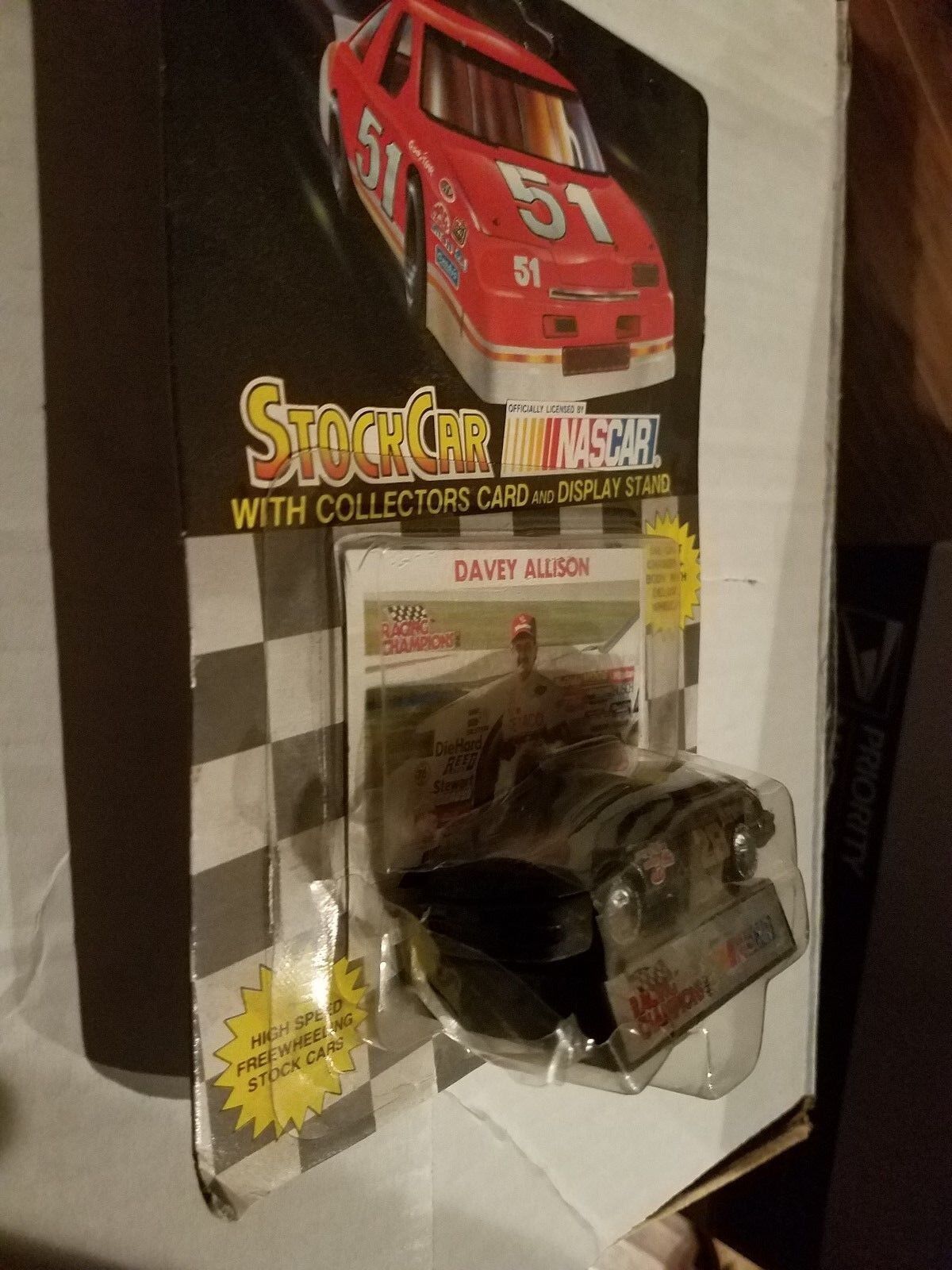 1990 Racing Champions Stock Car 28 Davey Allison with Collectors Card DieCast